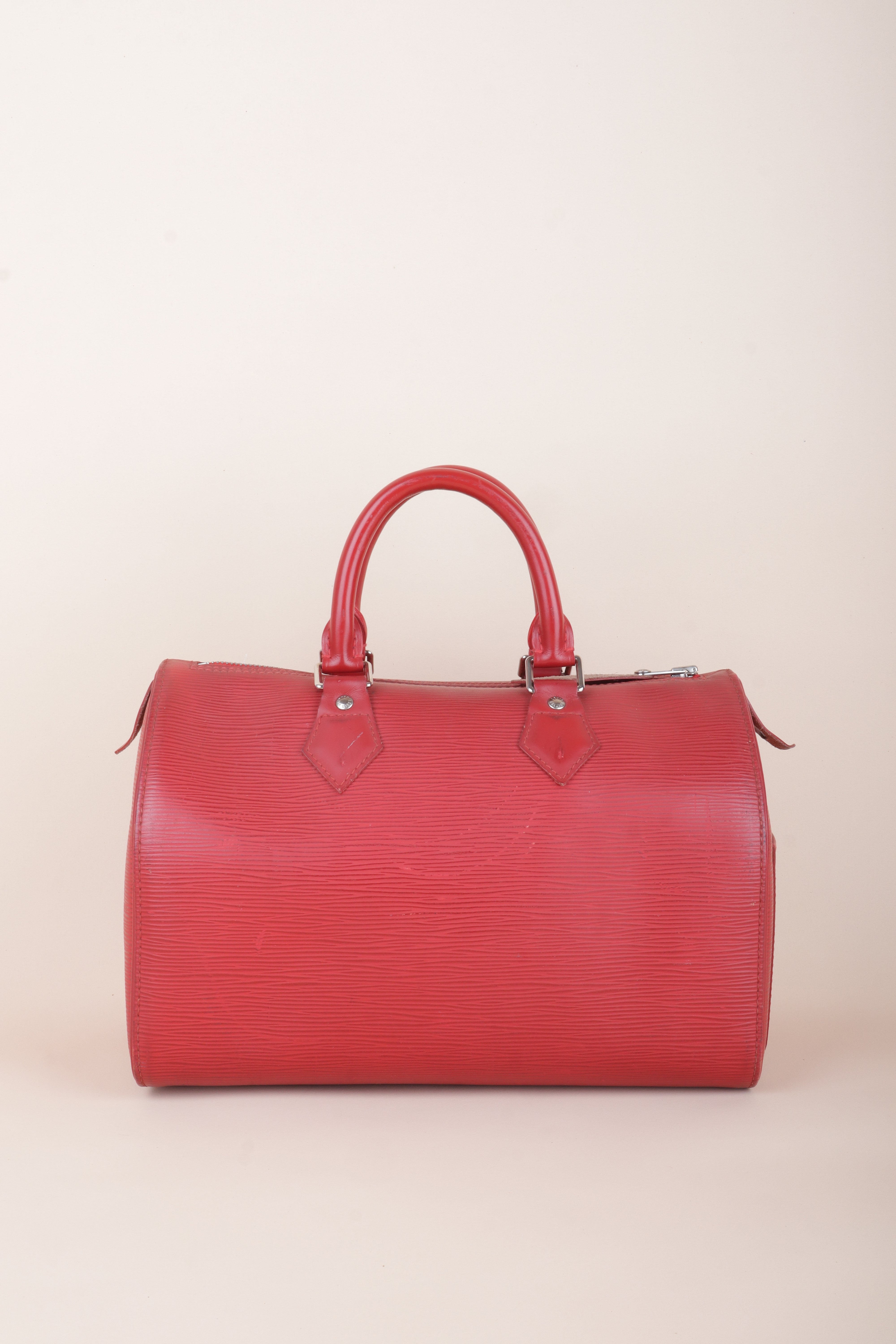Louis Vuitton Red Speedy 30 Tote Bag