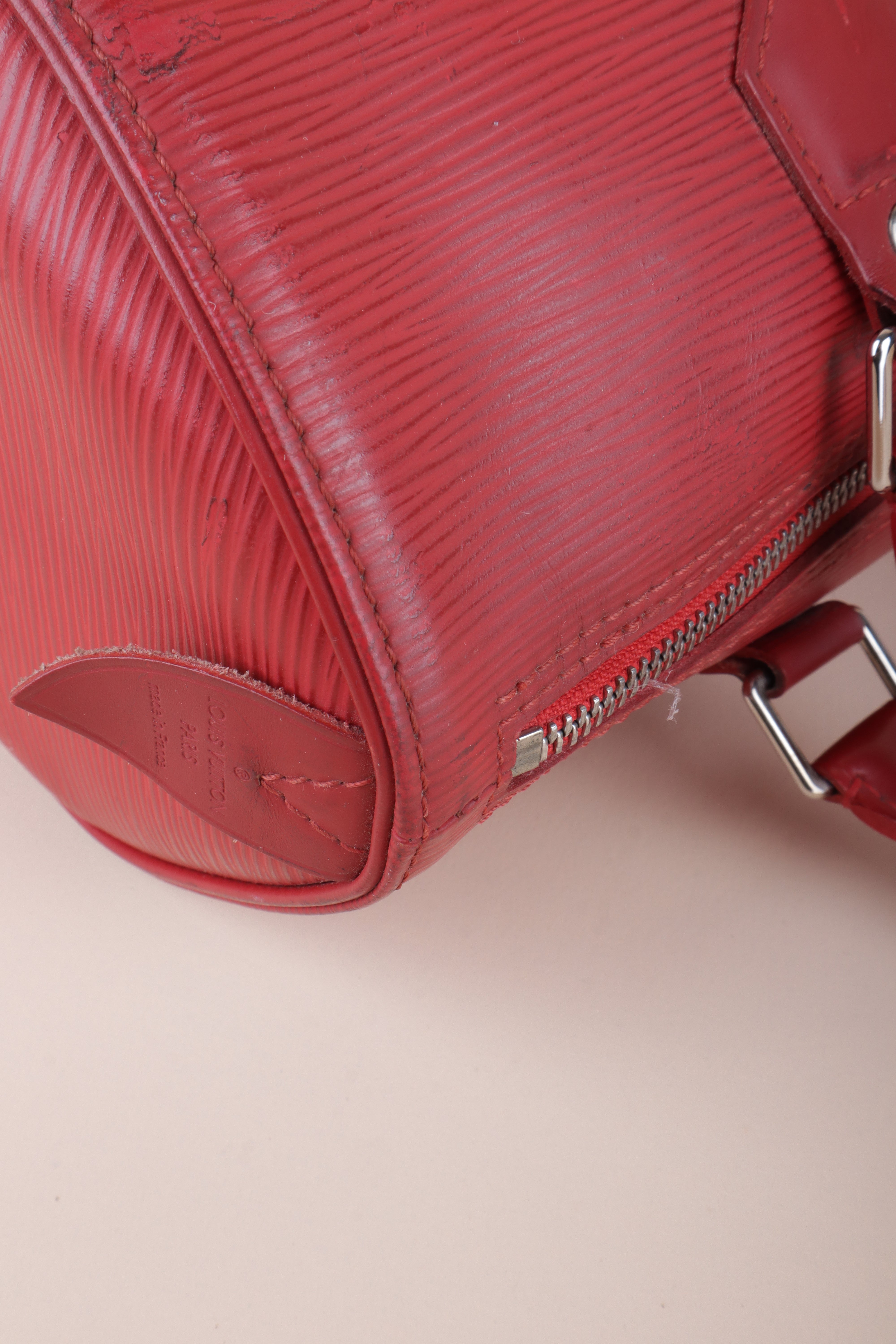 Louis Vuitton Red Speedy 30 Tote Bag