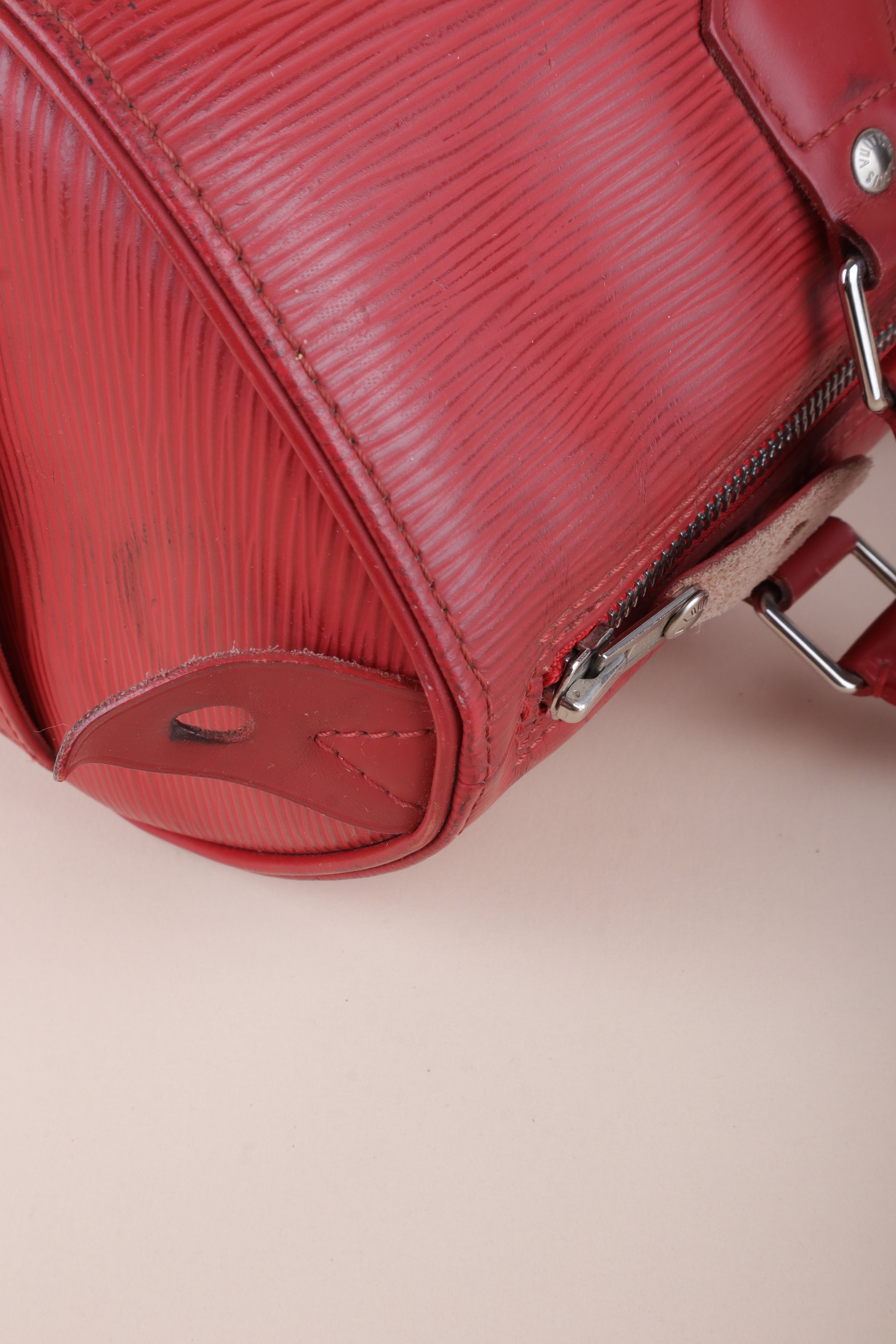 Louis Vuitton Red Speedy 30 Tote Bag