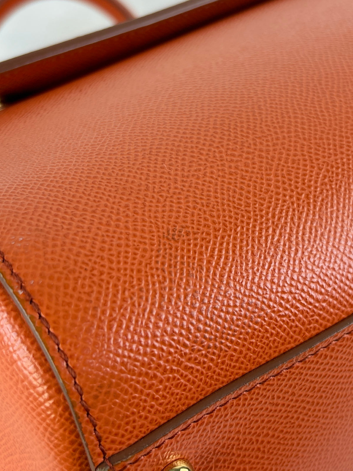 Dolce & Gabbana orange Dauphine calfskin leather Sicily maxi