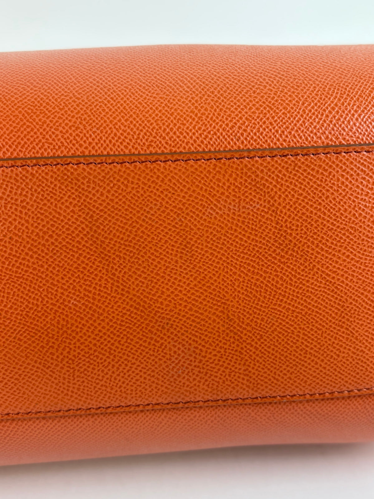 Dolce & Gabbana orange Dauphine calfskin leather Sicily maxi