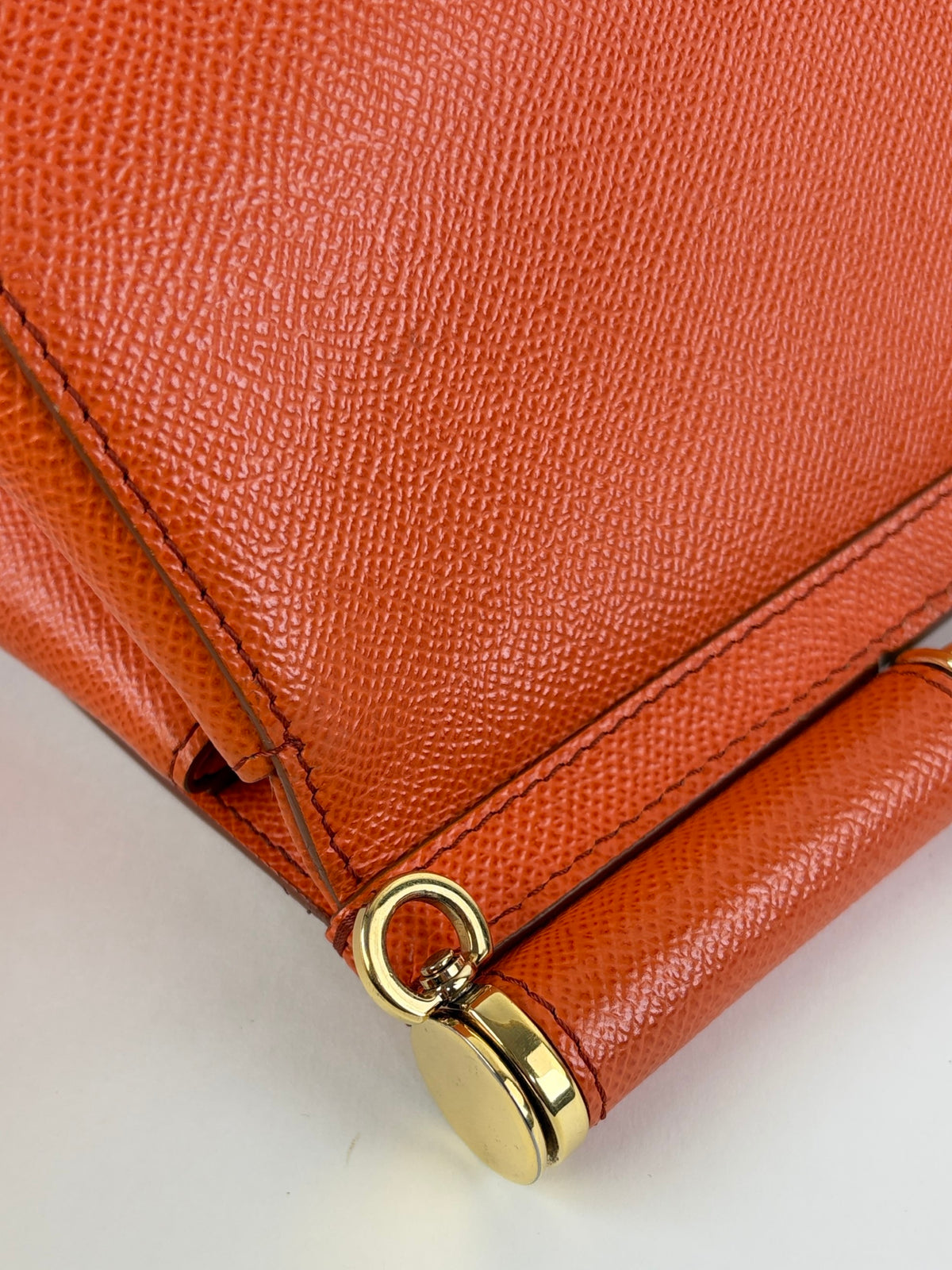 Dolce & Gabbana orange Dauphine calfskin leather Sicily maxi