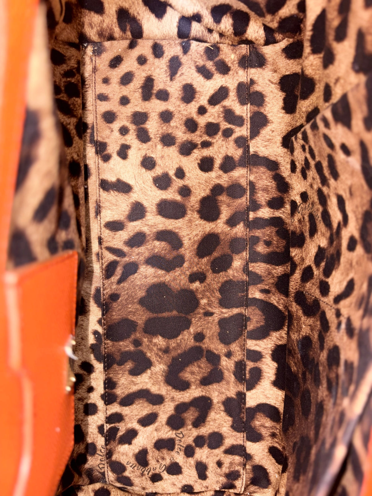 Dolce & Gabbana orange Dauphine calfskin leather Sicily maxi