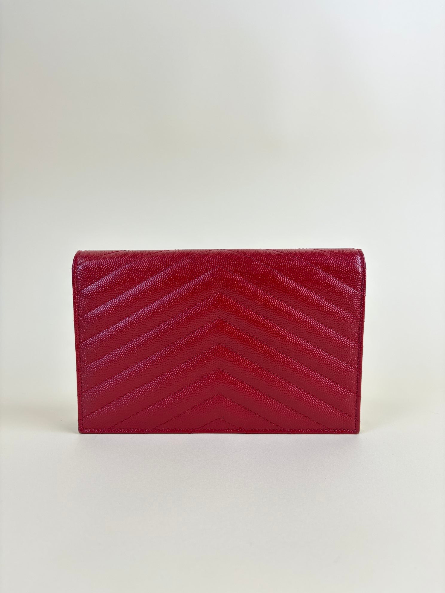 YSL Red Cassandre Wallet On Chain