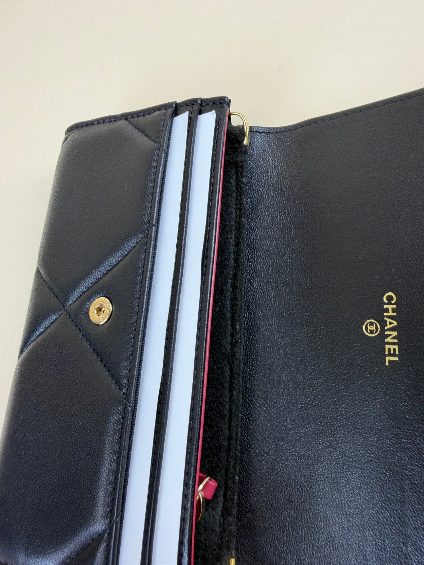 Chanel Black 19 Flap Wallet