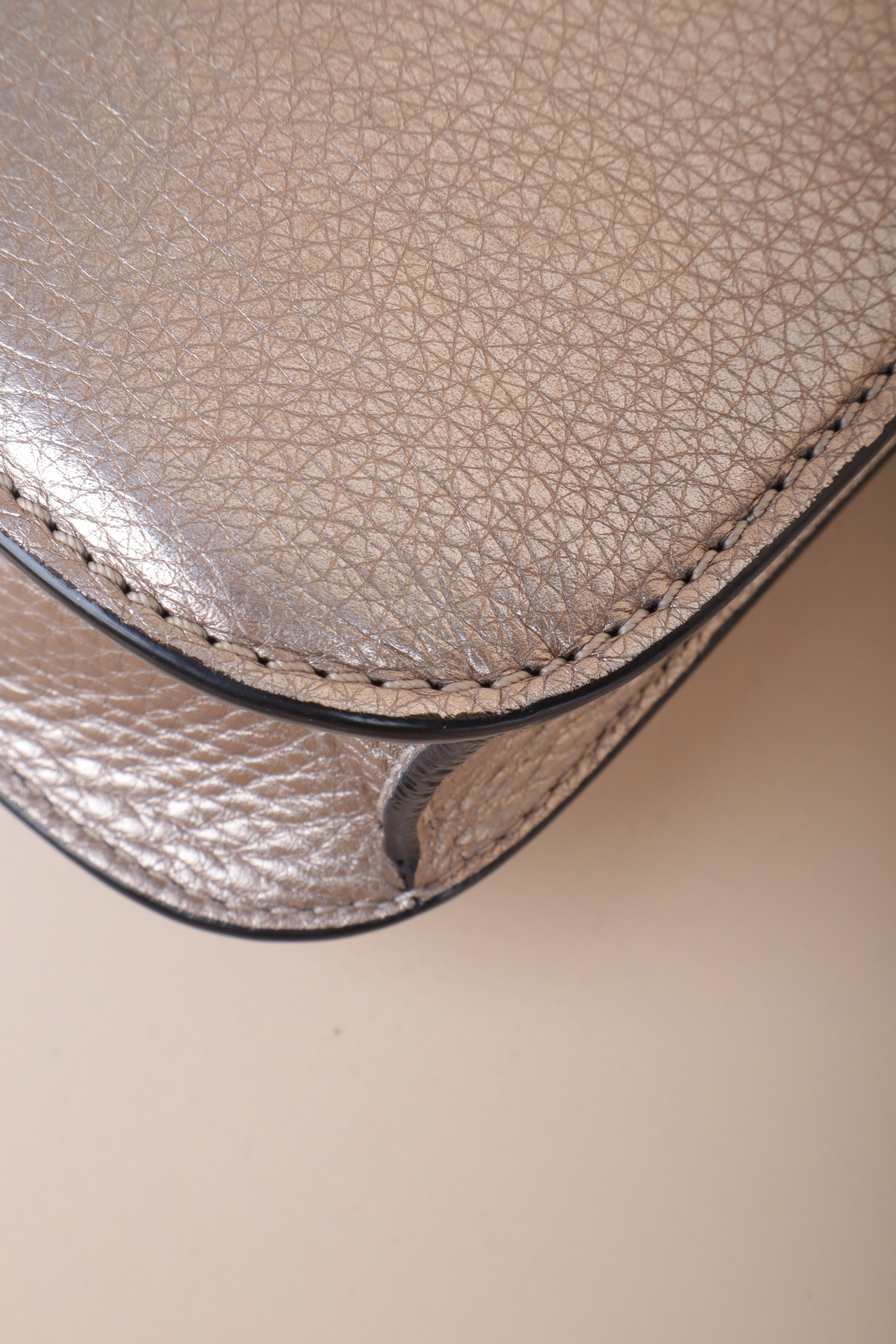 Valentino Metallic Gold Small Rockstud Glam Lock Shoulder Bag