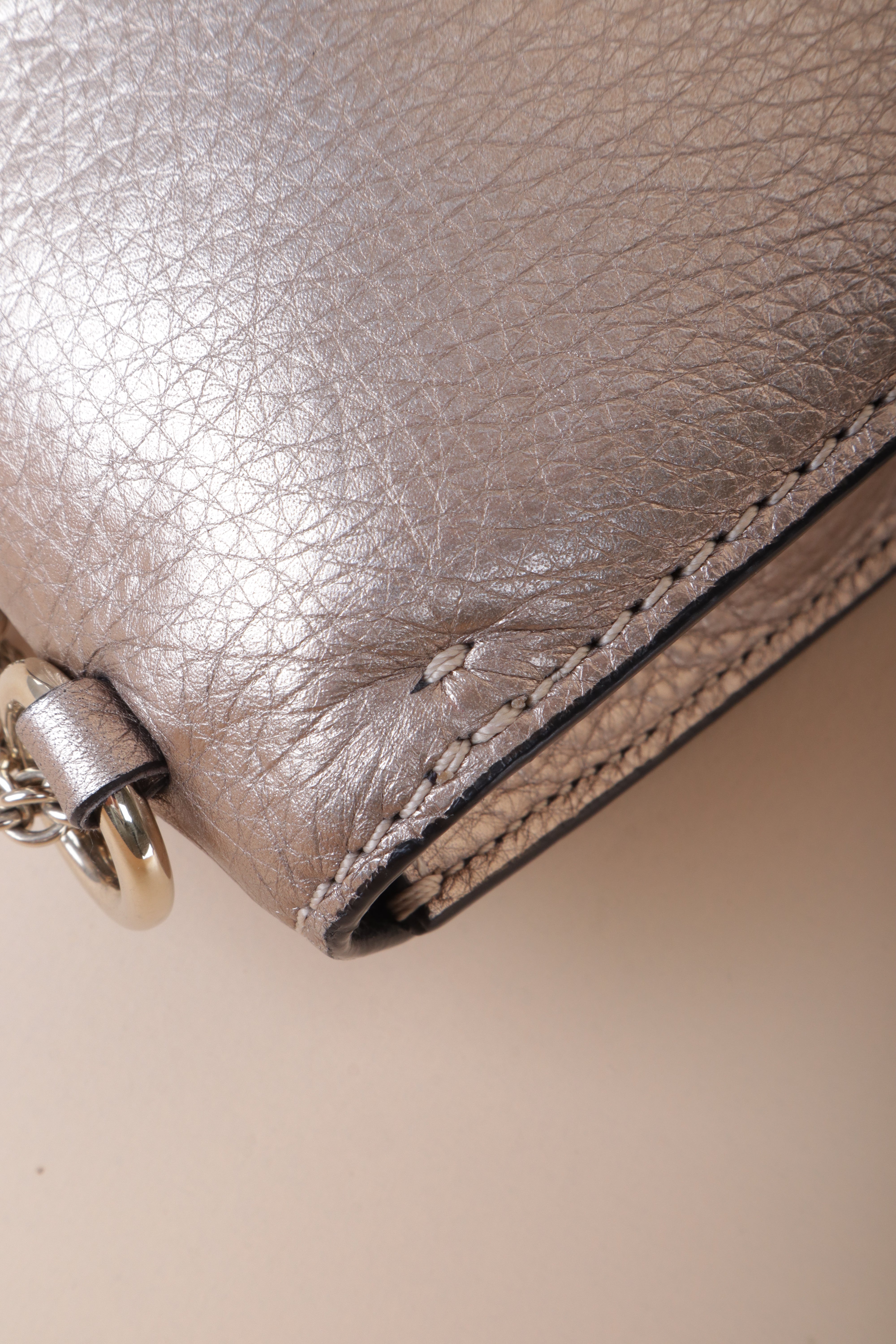 Valentino Metallic Gold Small Rockstud Glam Lock Shoulder Bag