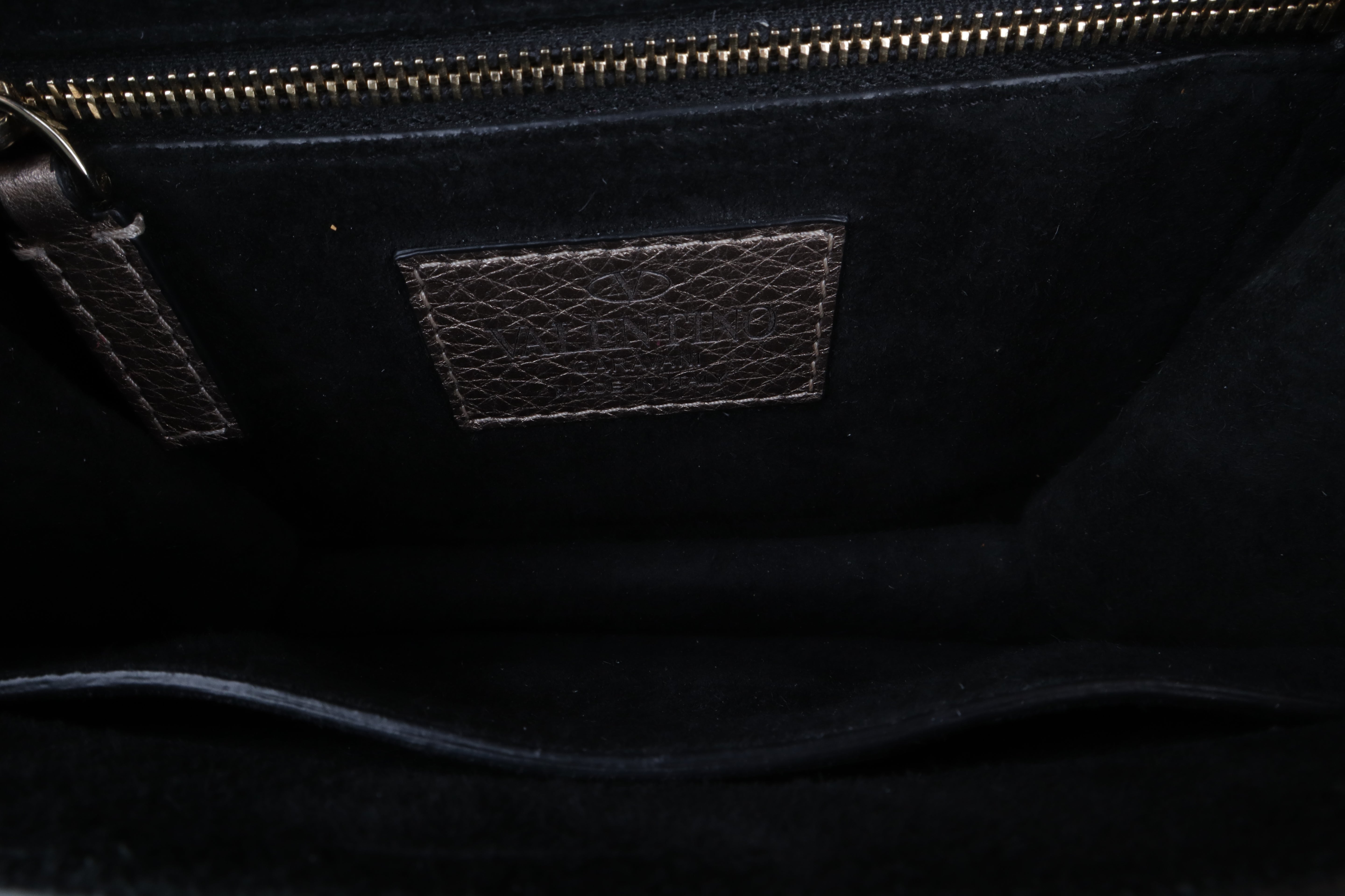 Valentino Metallic Gold Small Rockstud Glam Lock Shoulder Bag