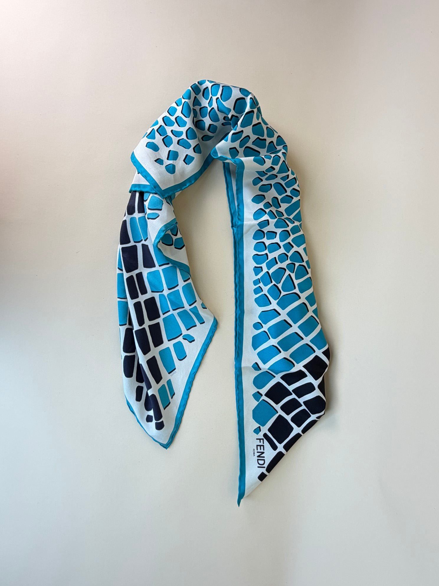 Fendi Multicolor Square Silk Scarf