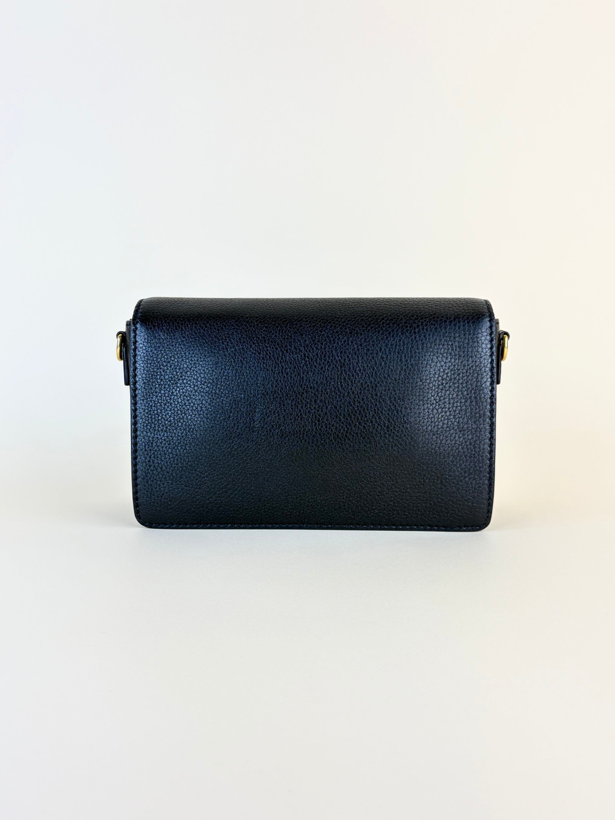 Dior black grained calfskin Dior evolution flap bag