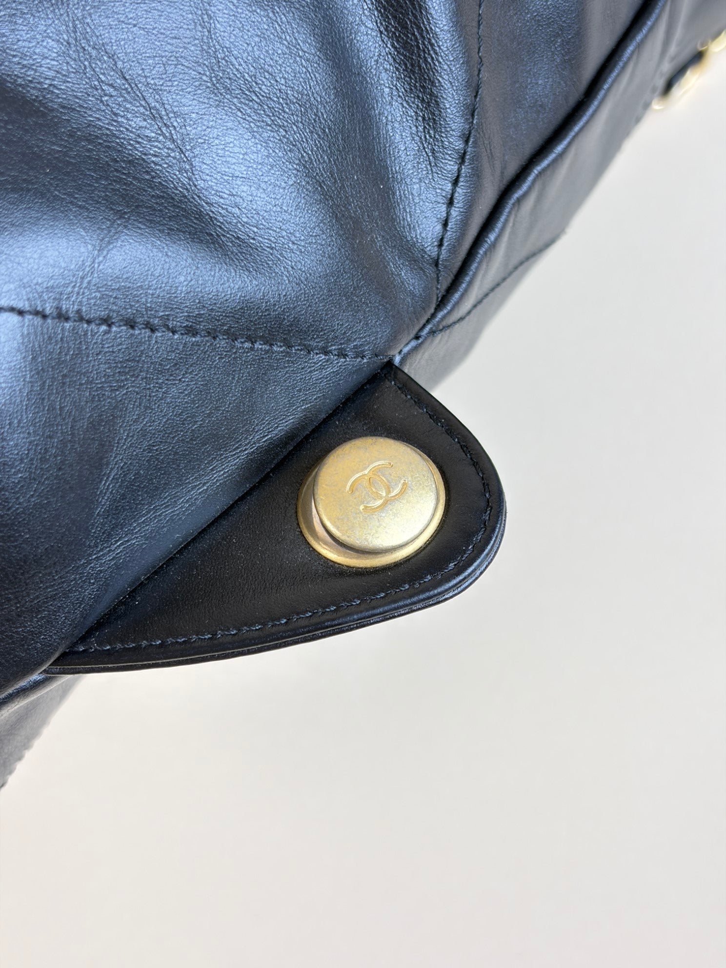 Chanel Black zz chinny calfskin quilted Backpack Bag