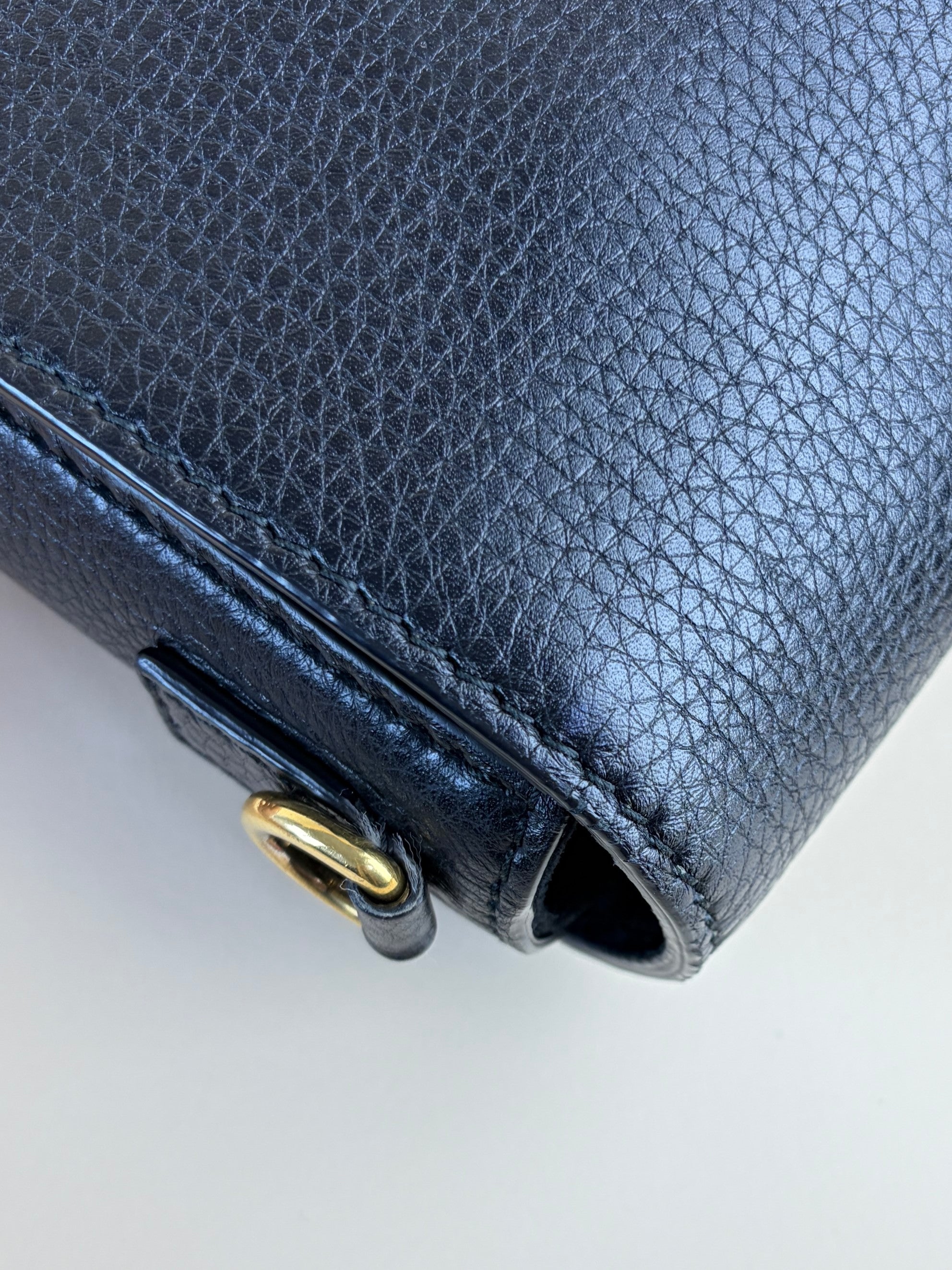 Dior black grained calfskin Dior evolution flap bag
