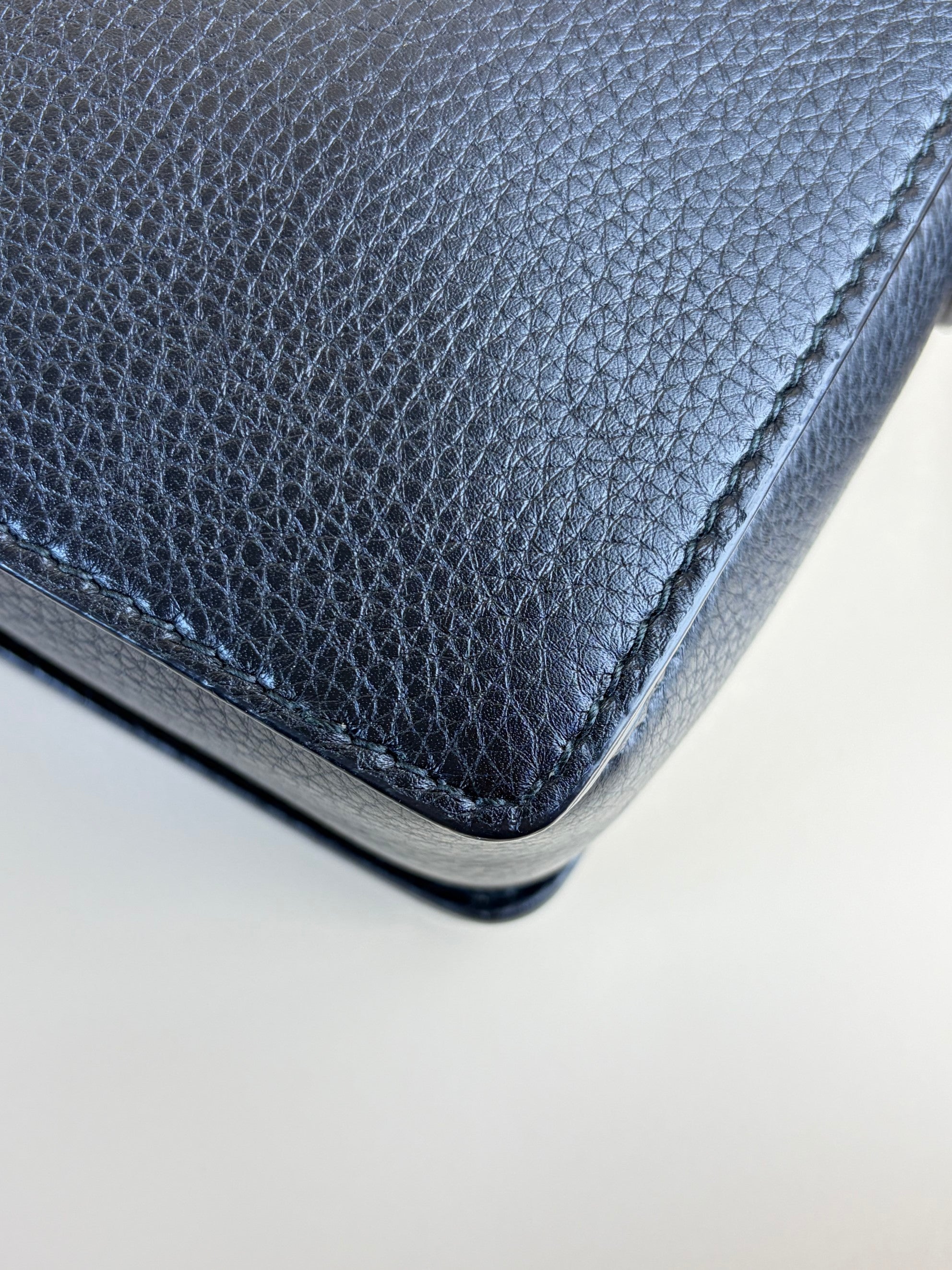 Dior black grained calfskin Dior evolution flap bag