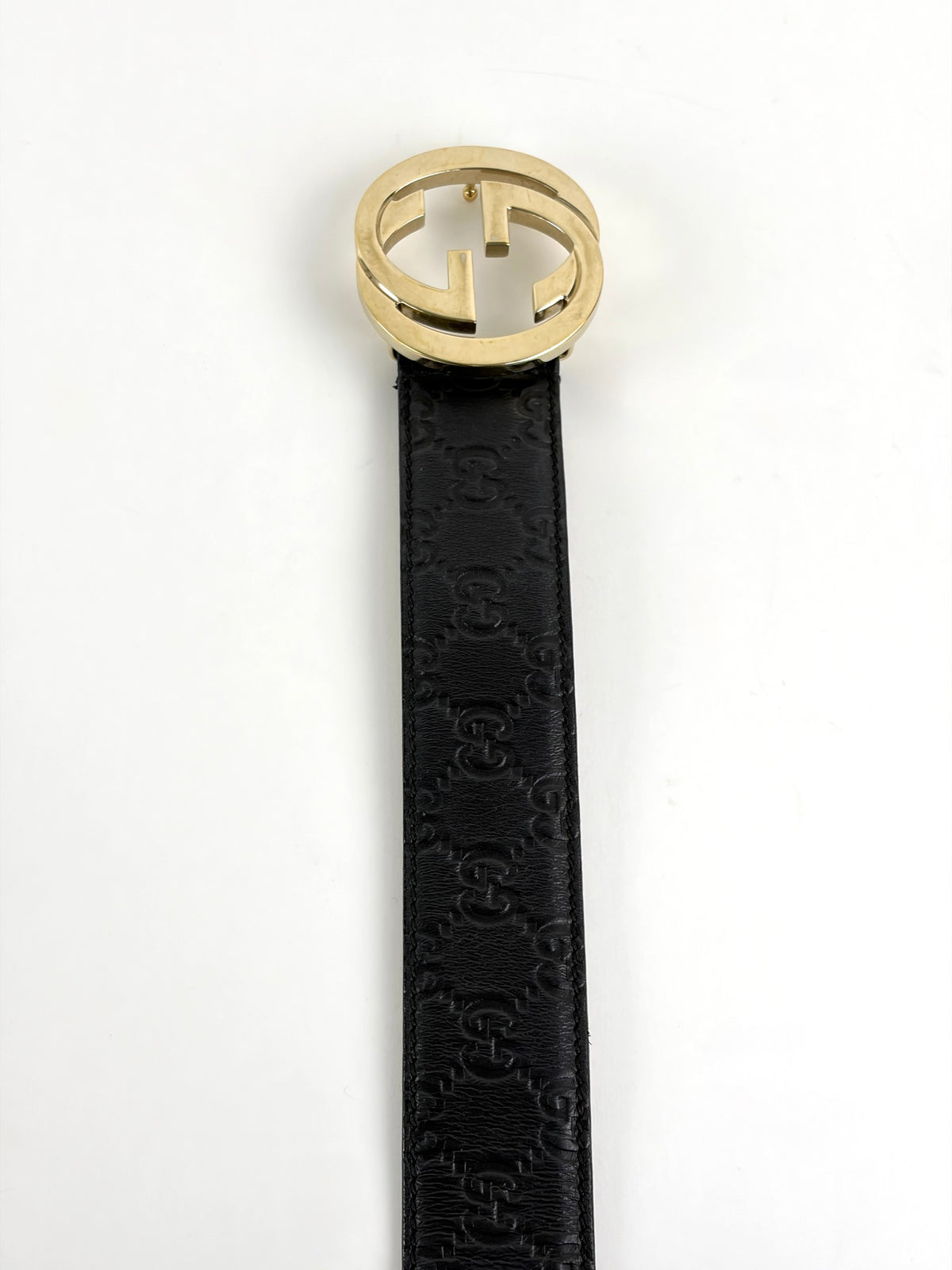 Gucci black guccissima leather interlocking