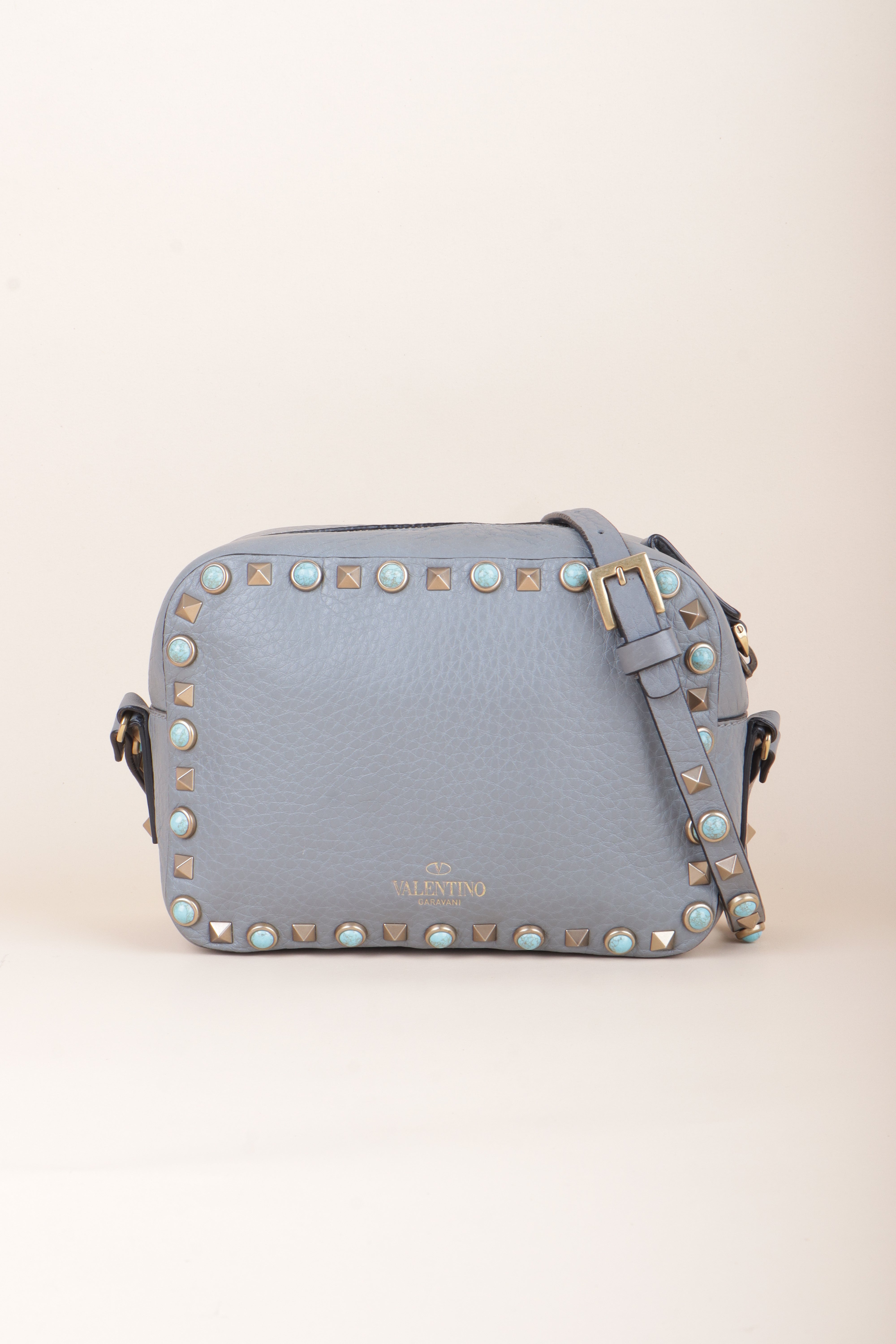 Valentino Grey Rolling Camera Crossbody Bag