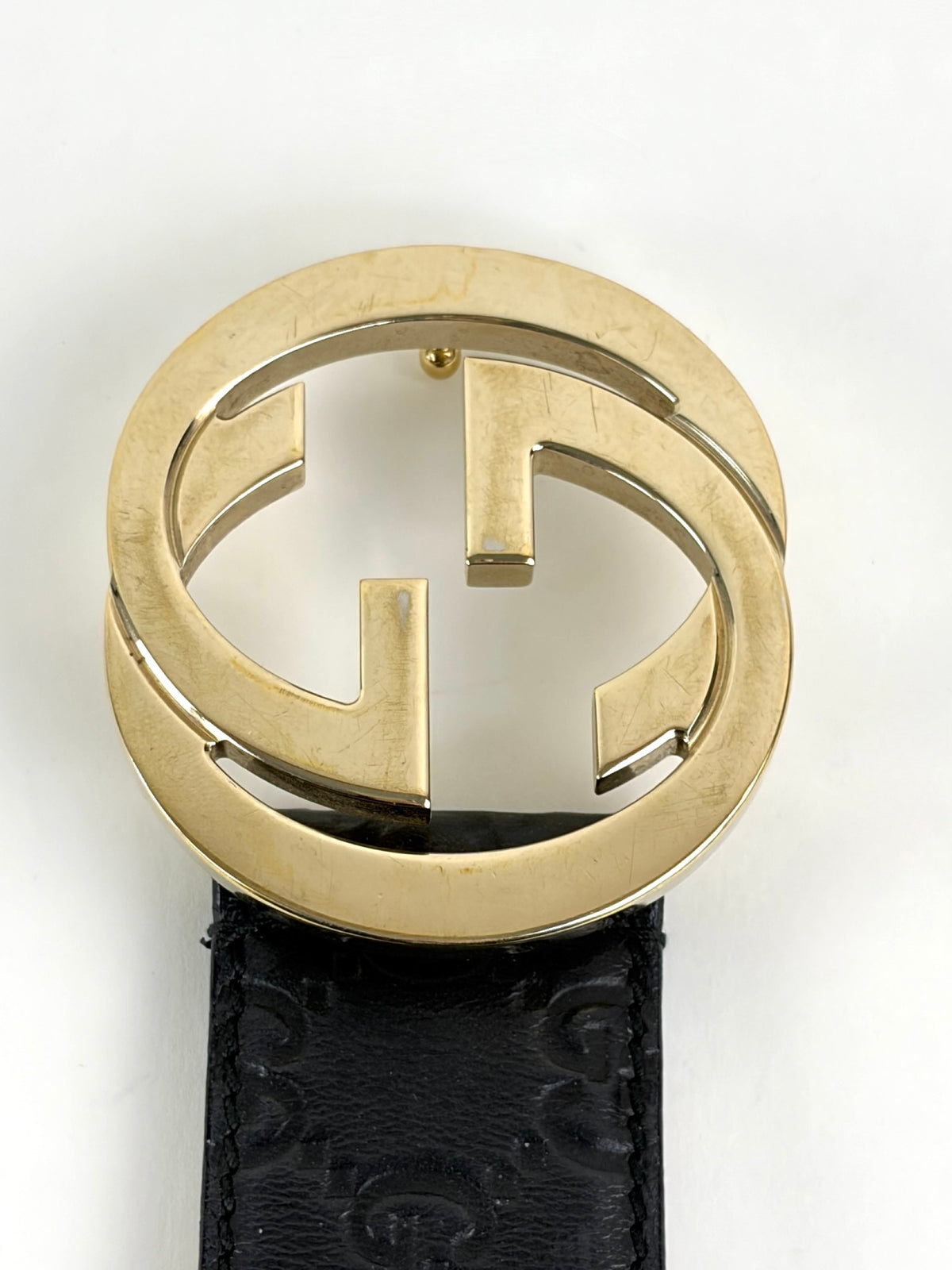 Gucci black guccissima leather interlocking
