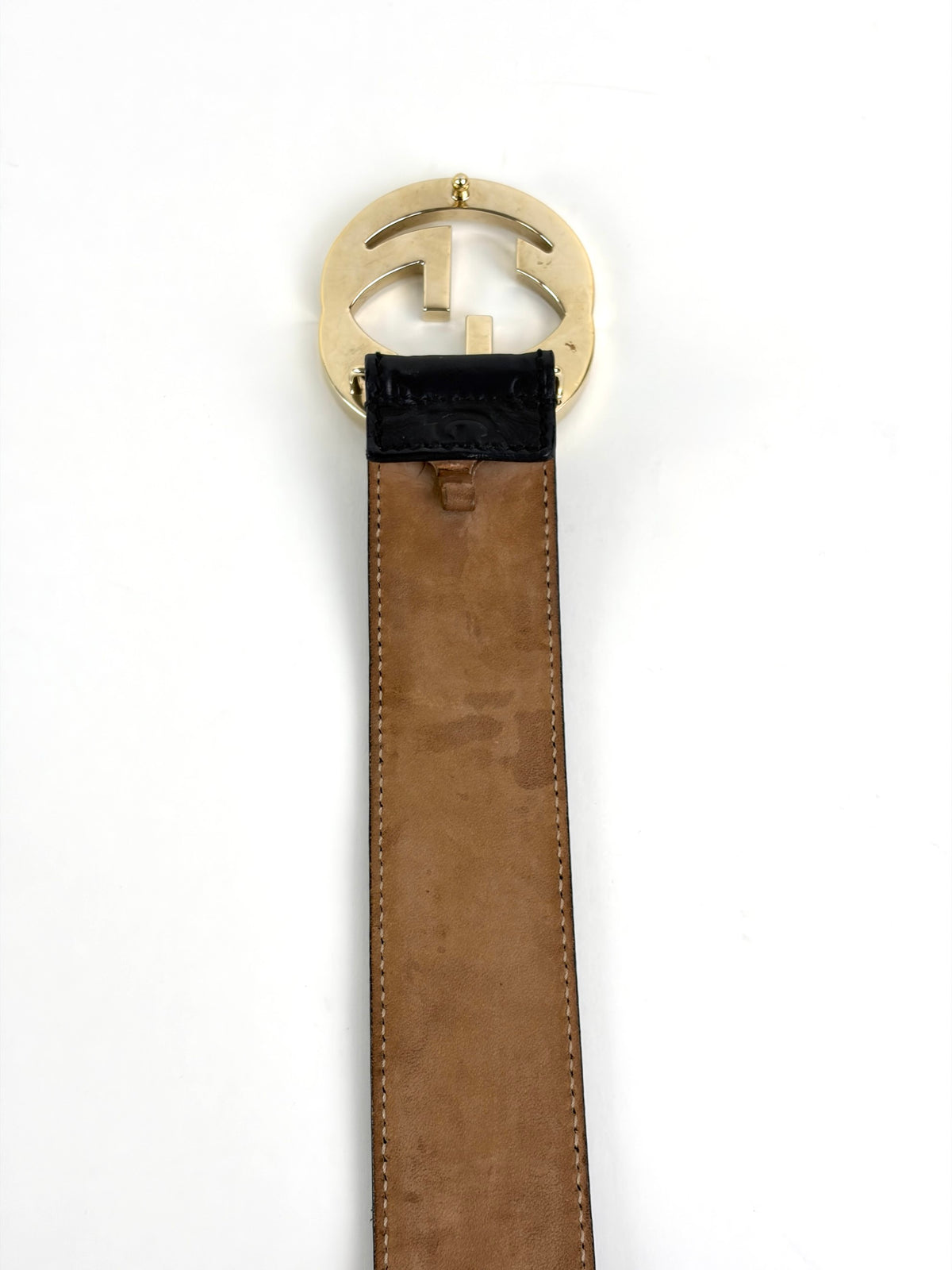 Gucci black guccissima leather interlocking