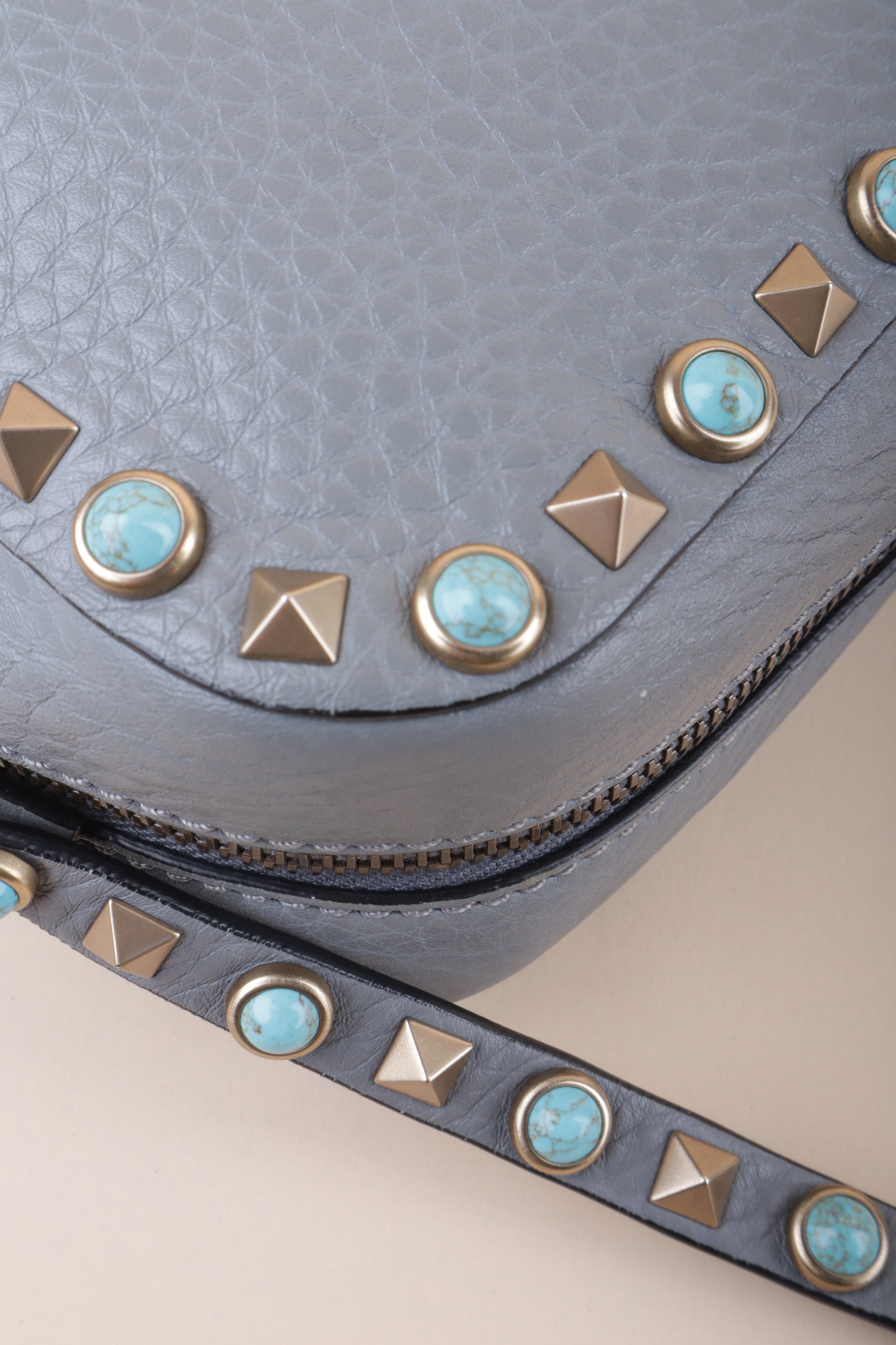 Valentino Grey Rolling Camera Crossbody Bag