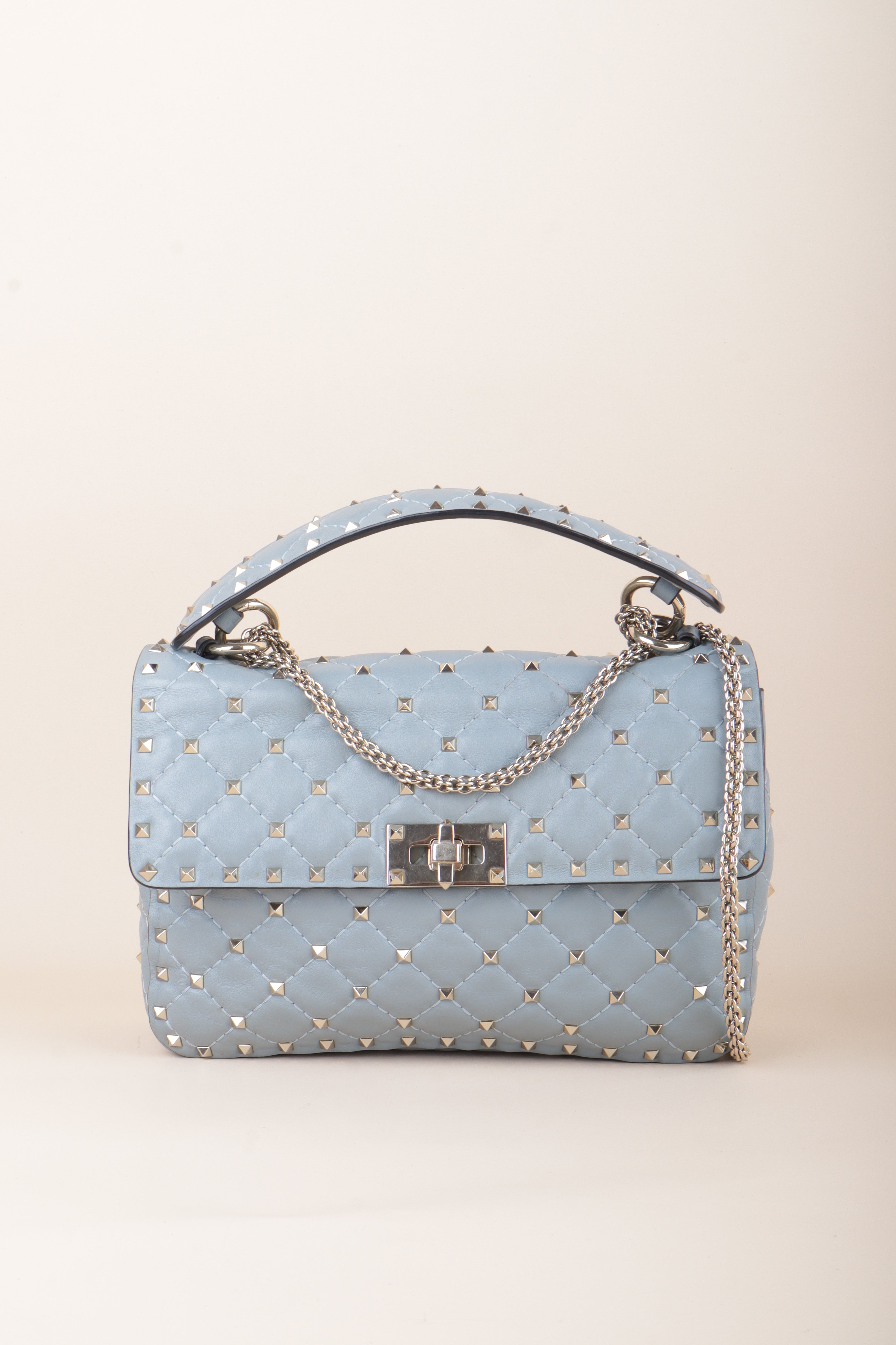 Valentino Uni Gray Rockstud Spike Crossbody Bag