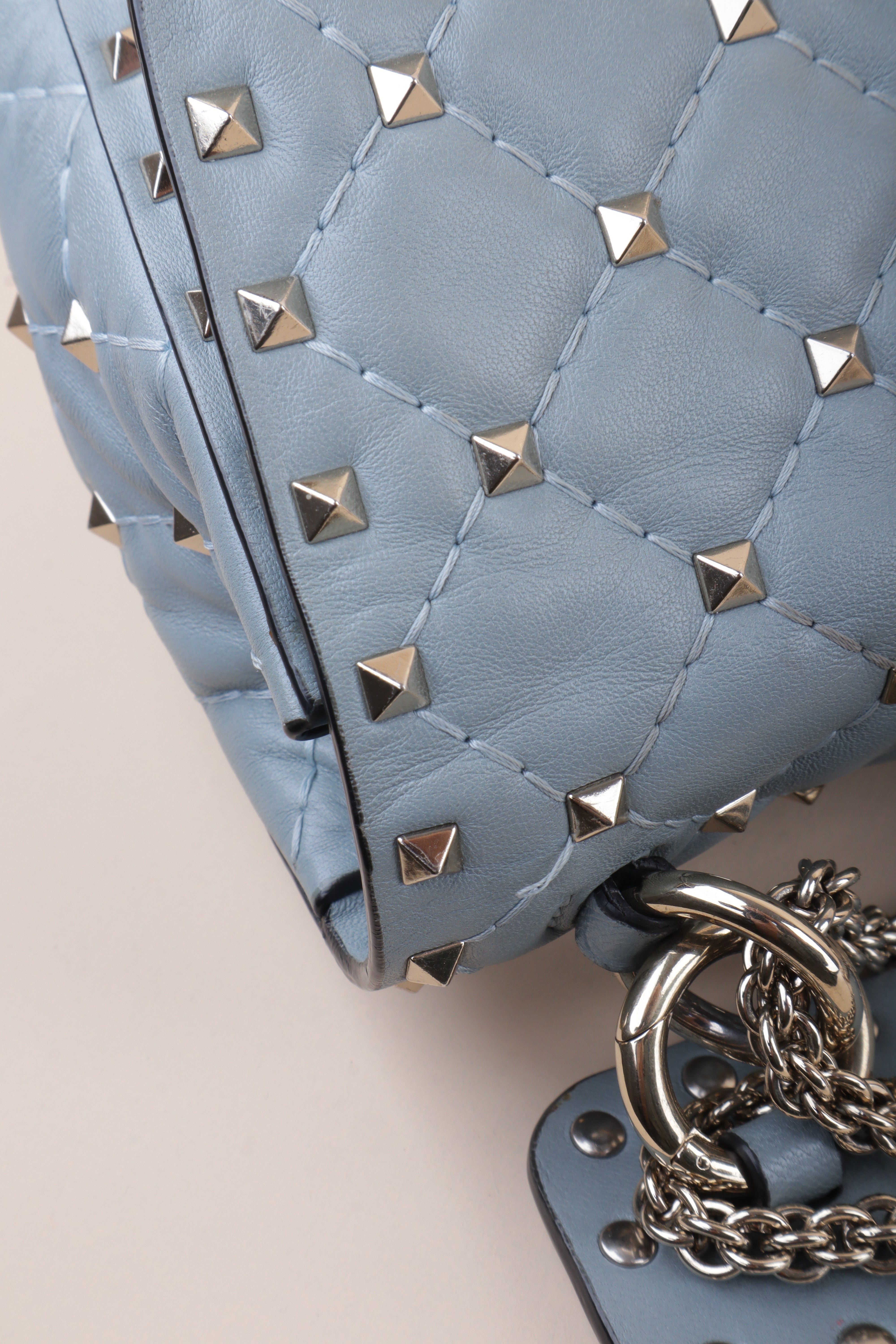 Valentino Uni Gray Rockstud Spike Crossbody Bag