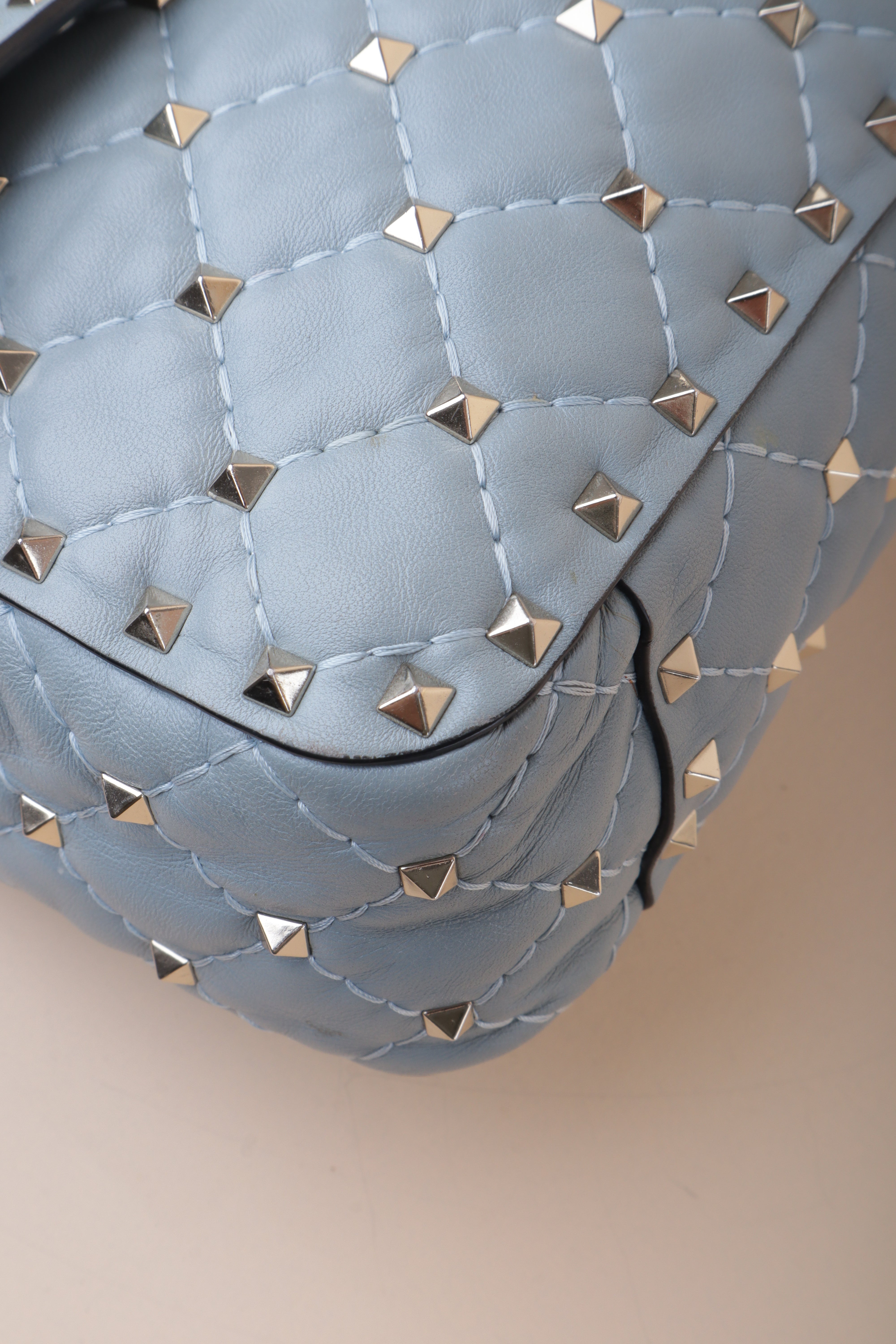 Valentino Uni Gray Rockstud Spike Crossbody Bag