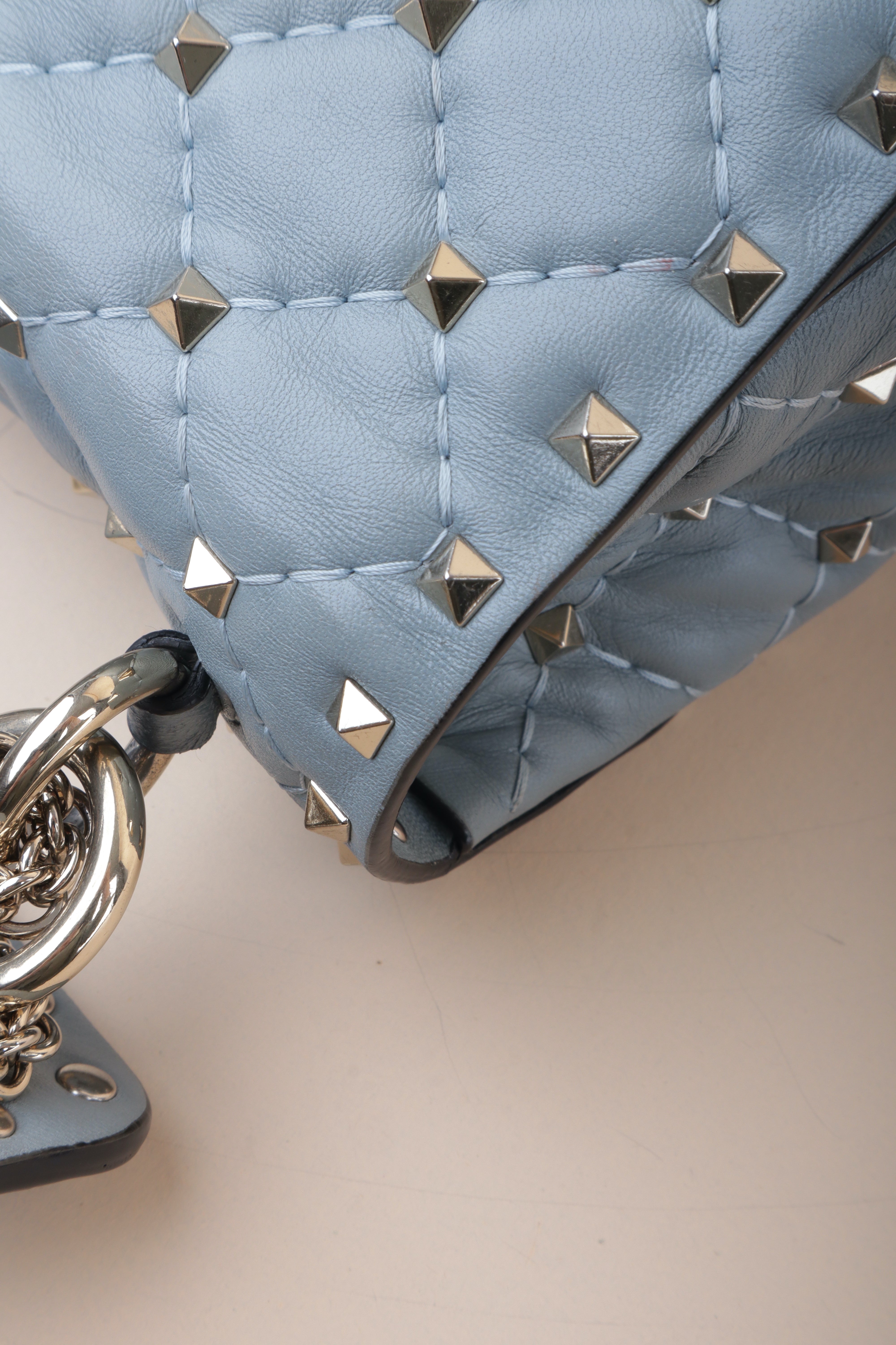Valentino Uni Gray Rockstud Spike Crossbody Bag