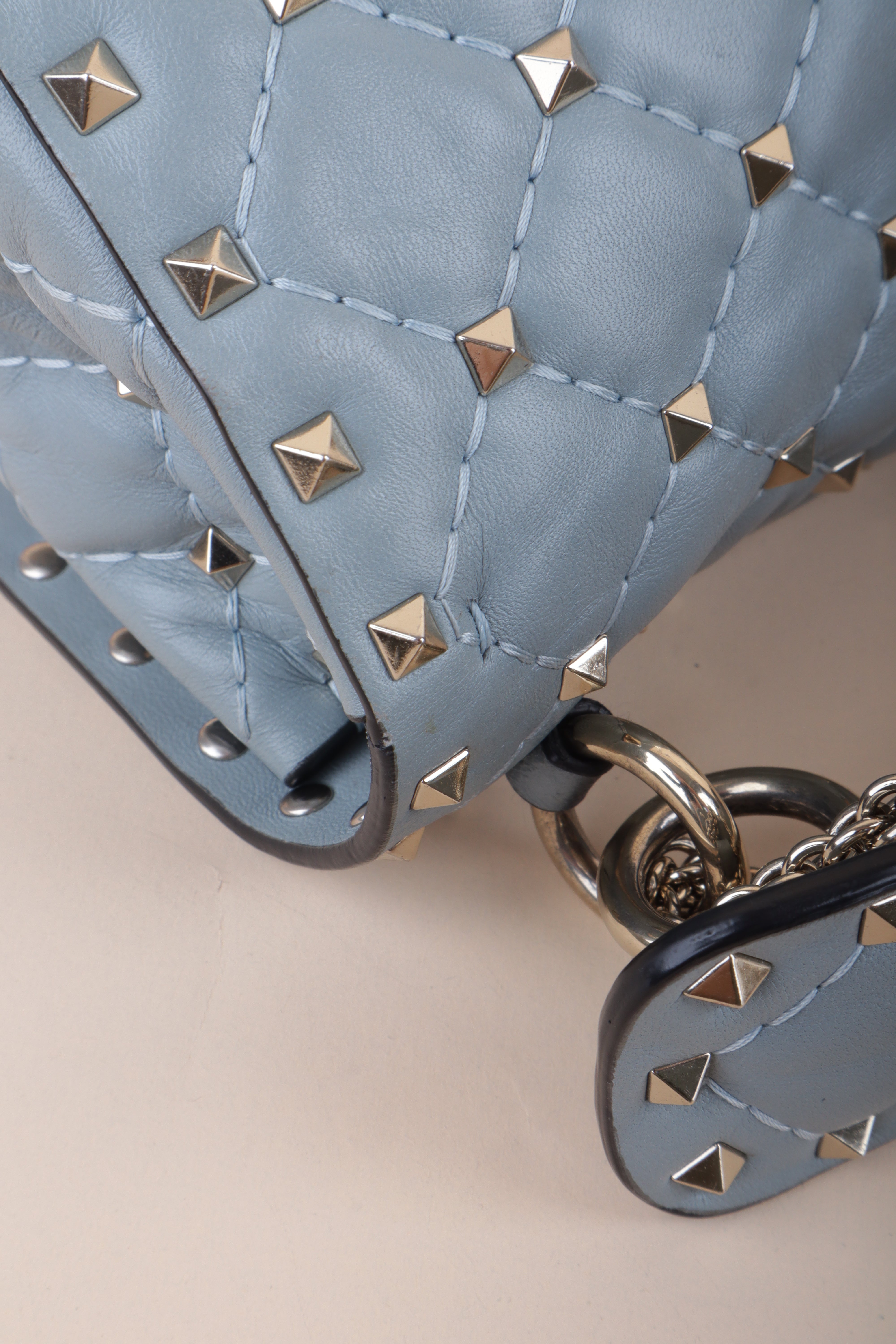 Valentino Uni Gray Rockstud Spike Crossbody Bag