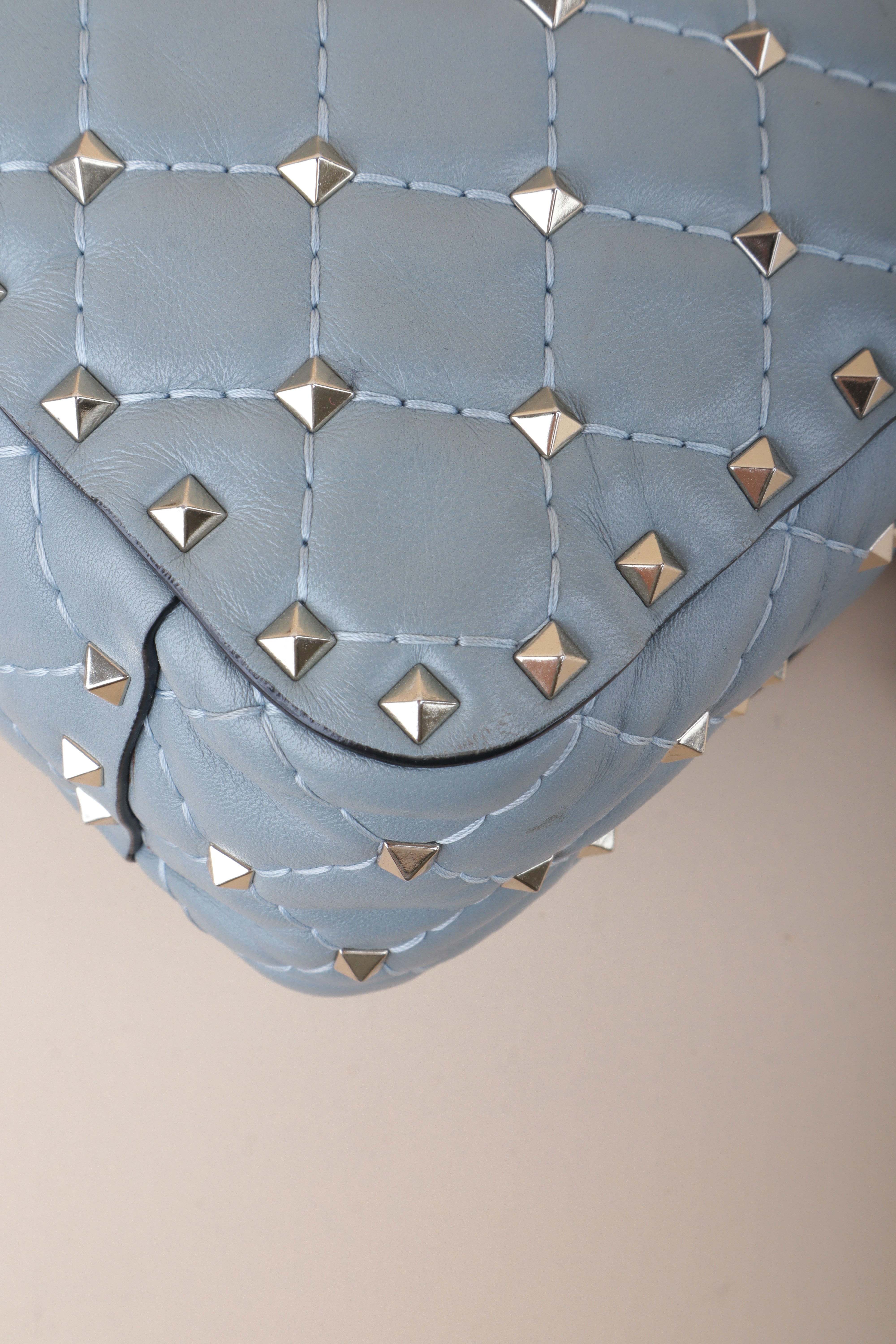 Valentino Uni Gray Rockstud Spike Crossbody Bag