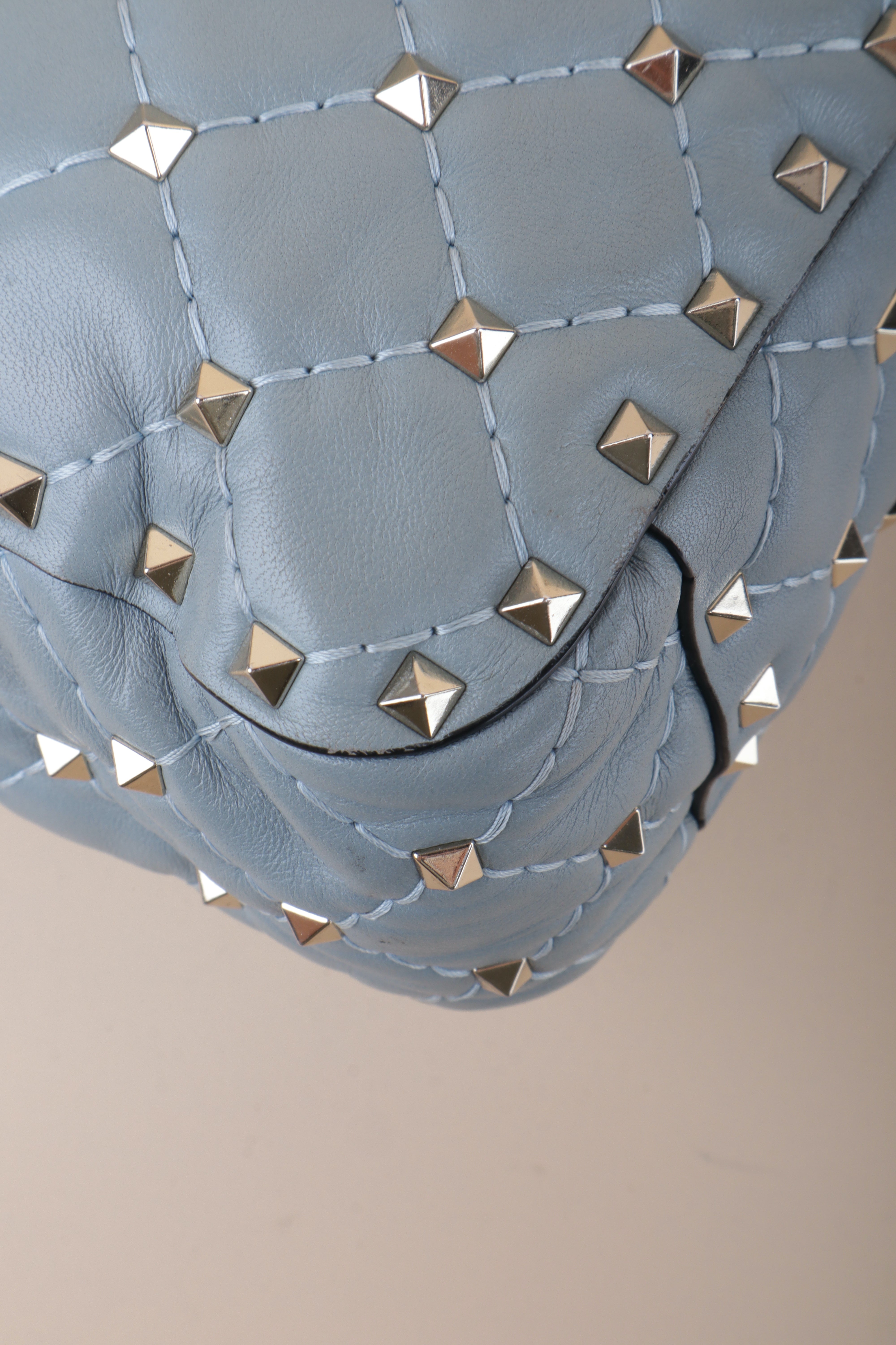 Valentino Uni Gray Rockstud Spike Crossbody Bag