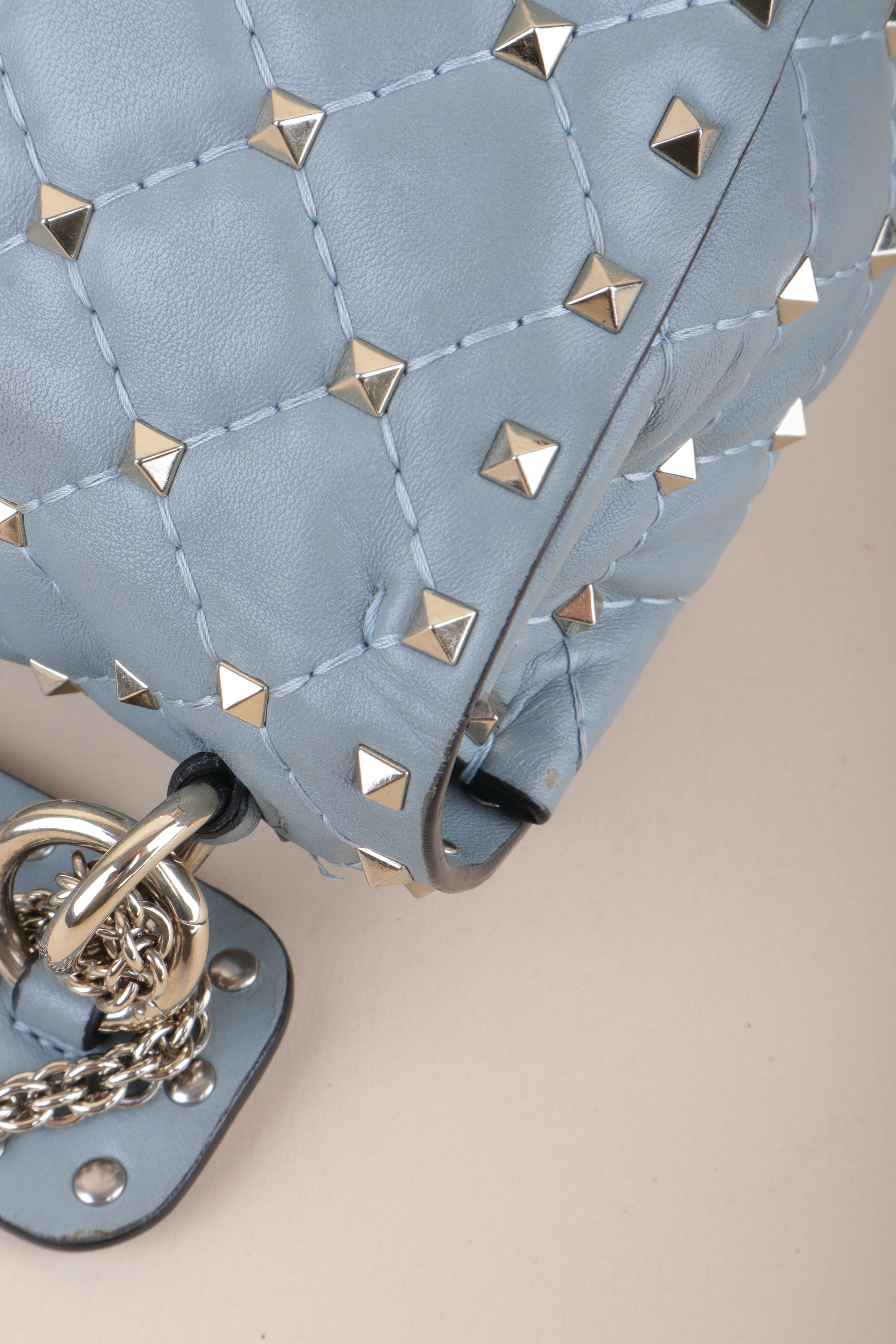 Valentino Uni Gray Rockstud Spike Crossbody Bag