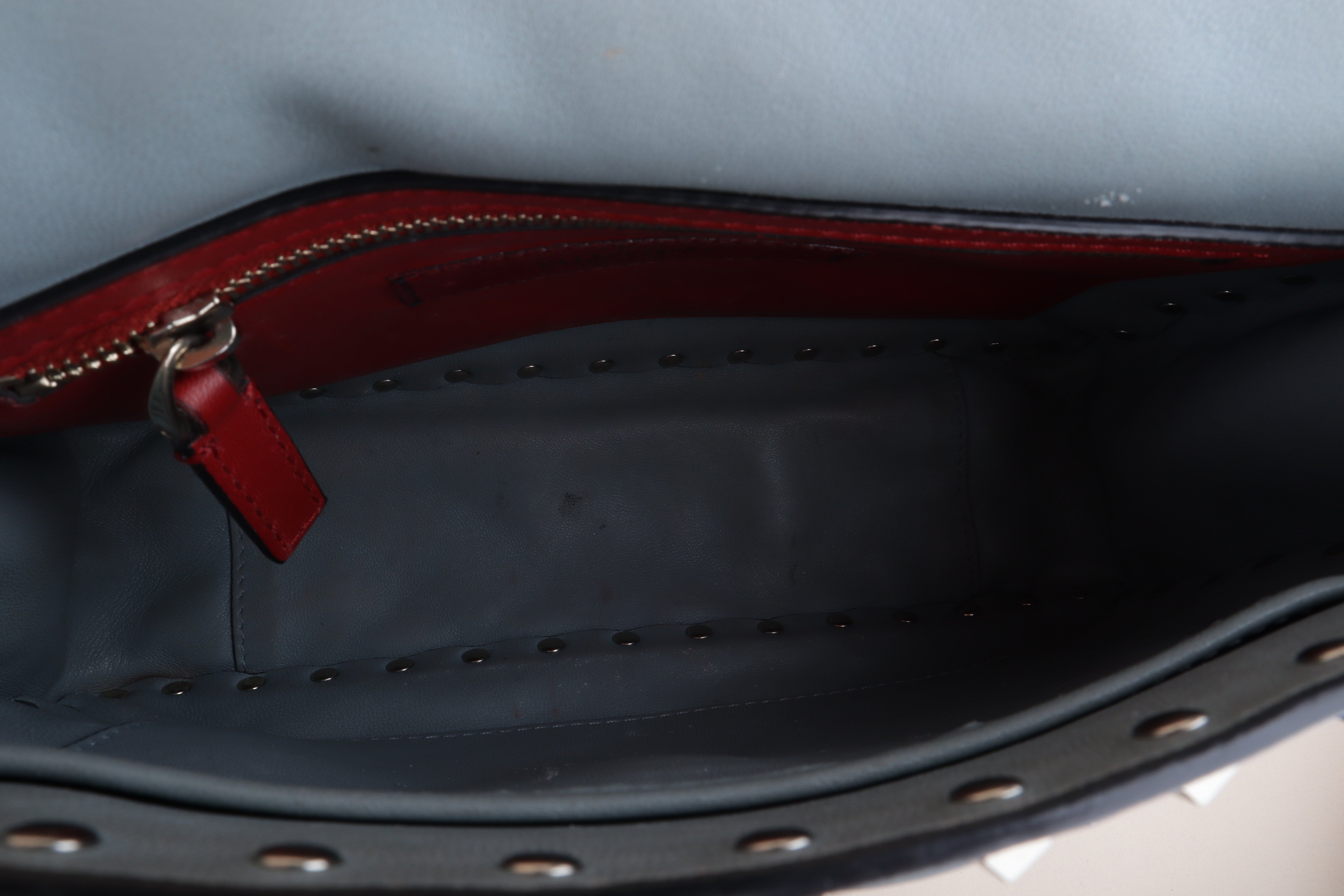 Valentino Uni Gray Rockstud Spike Crossbody Bag