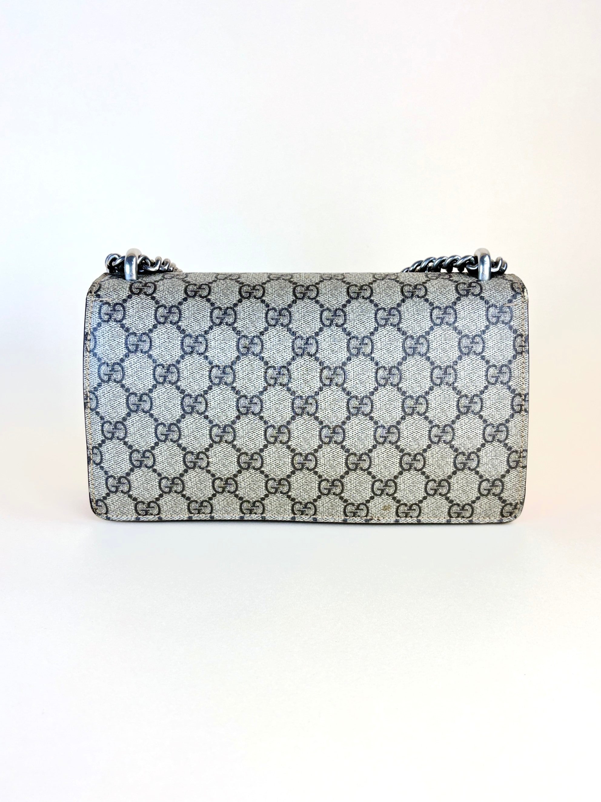 Gucci GG Supreme monogram and red canvas Dionysus crystal small bag