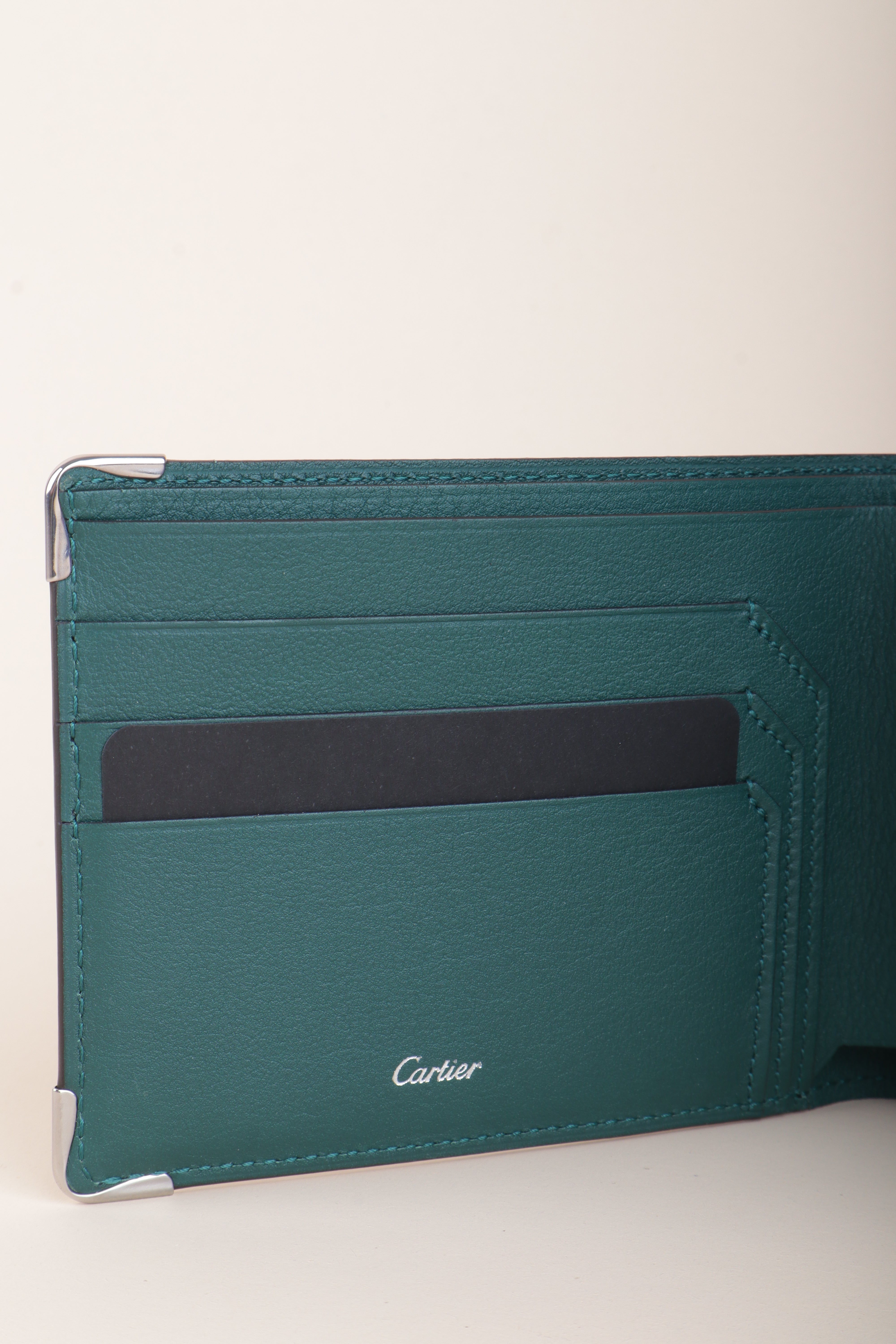 Cartier Green Must De Cartier 6 Credit Card Compact Wallet