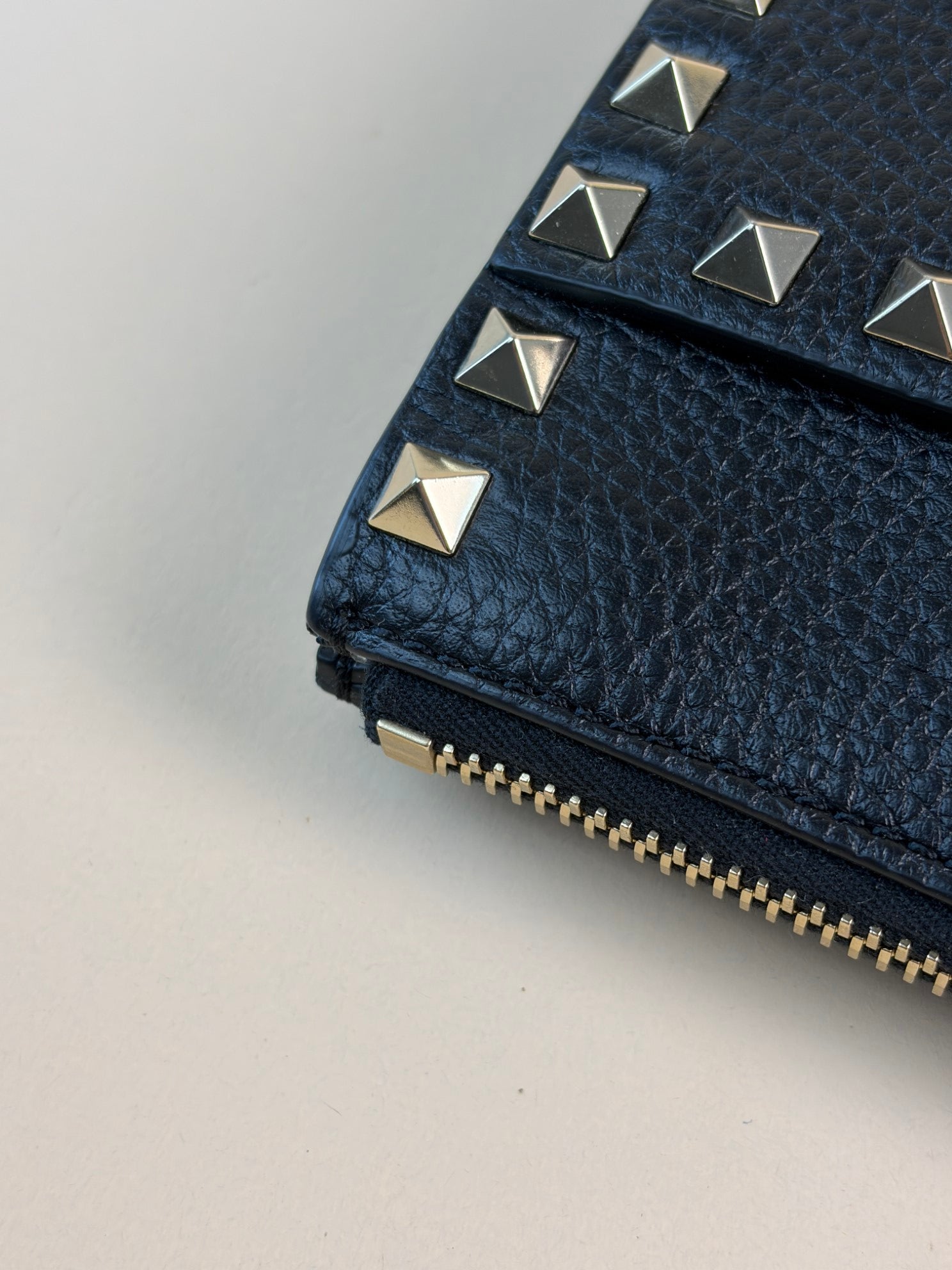 Valentino Black Rockstud Zipped Clutch