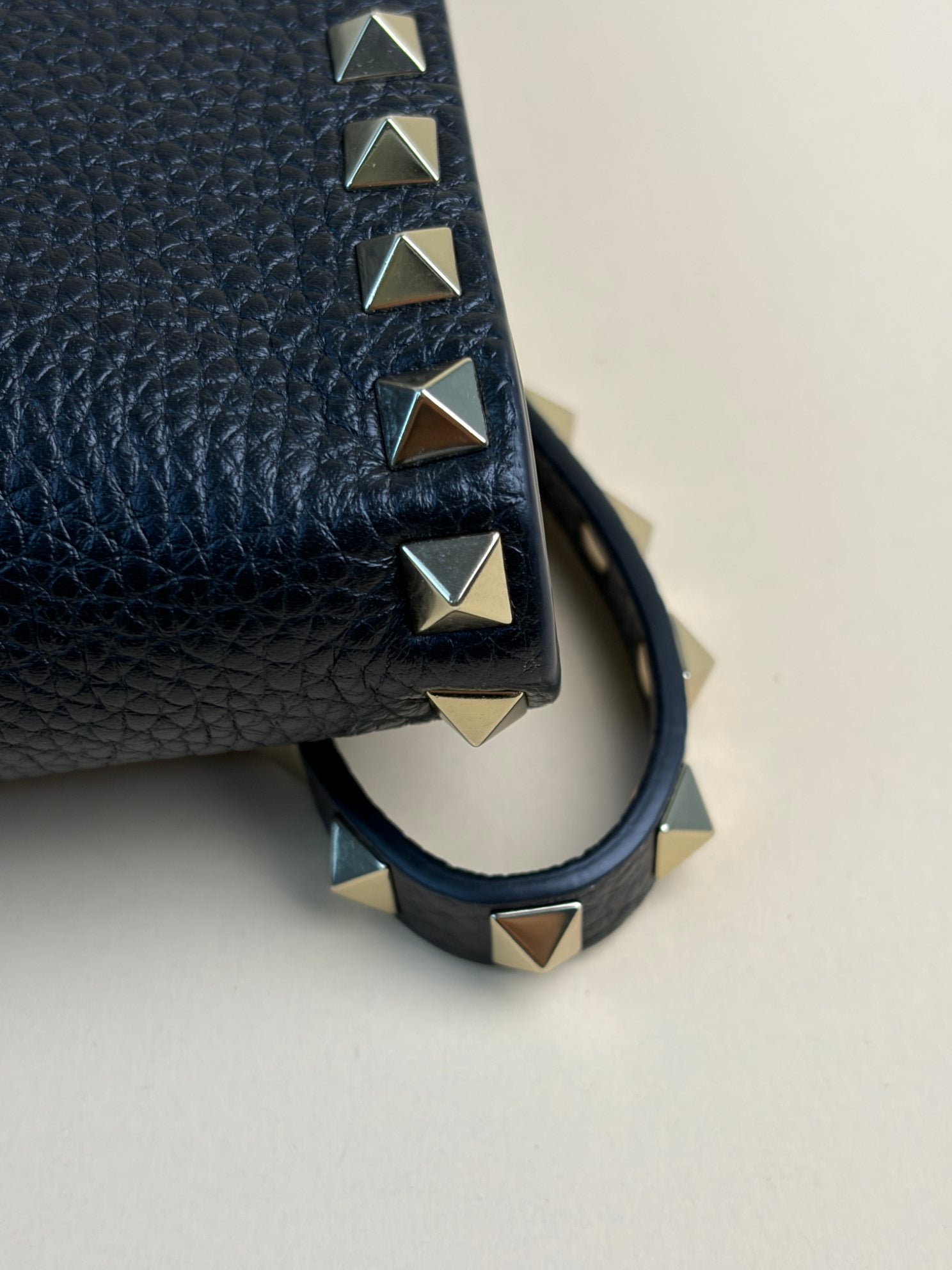 Valentino Black Rockstud Zipped Clutch