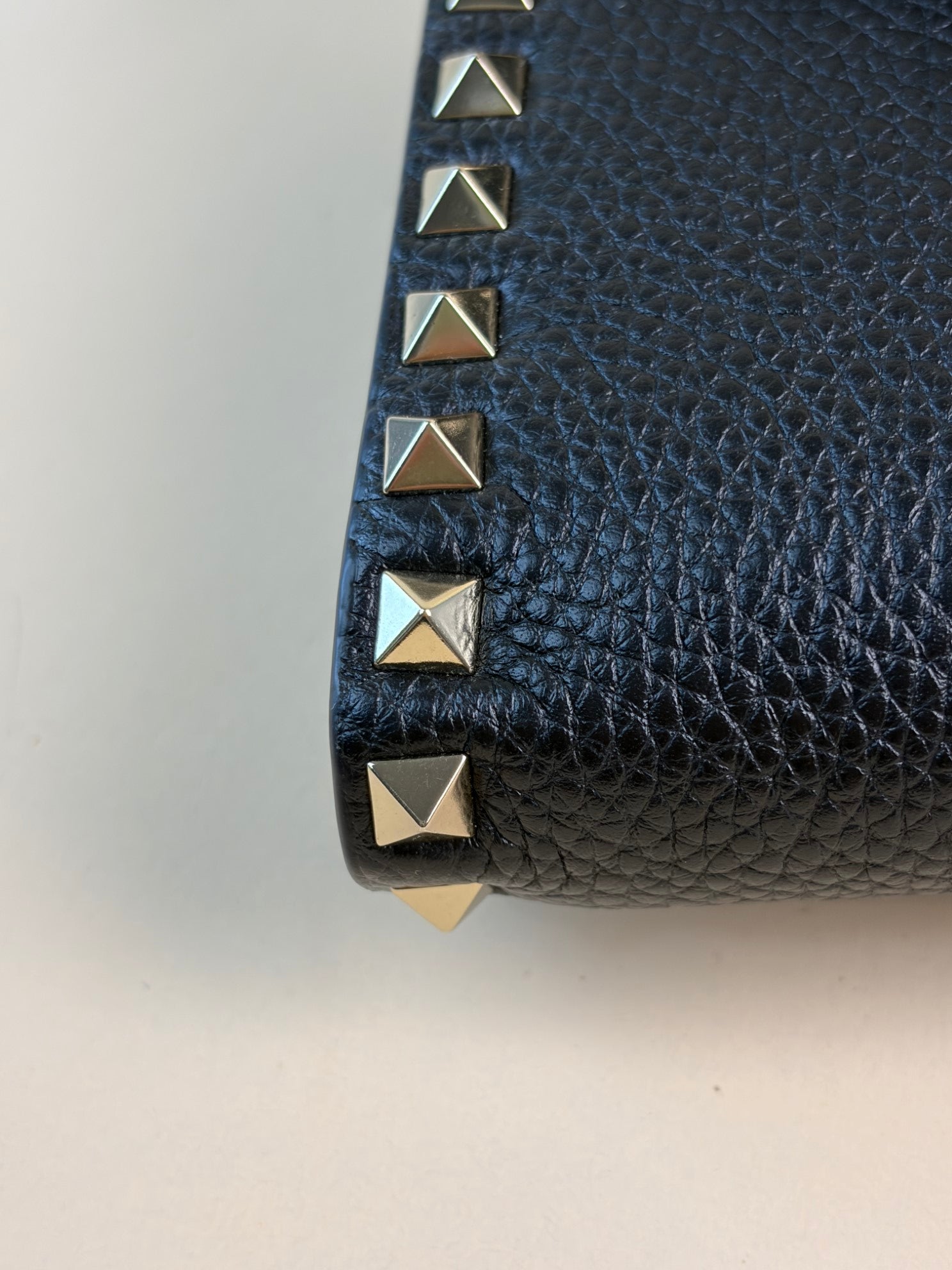 Valentino Black Rockstud Zipped Clutch