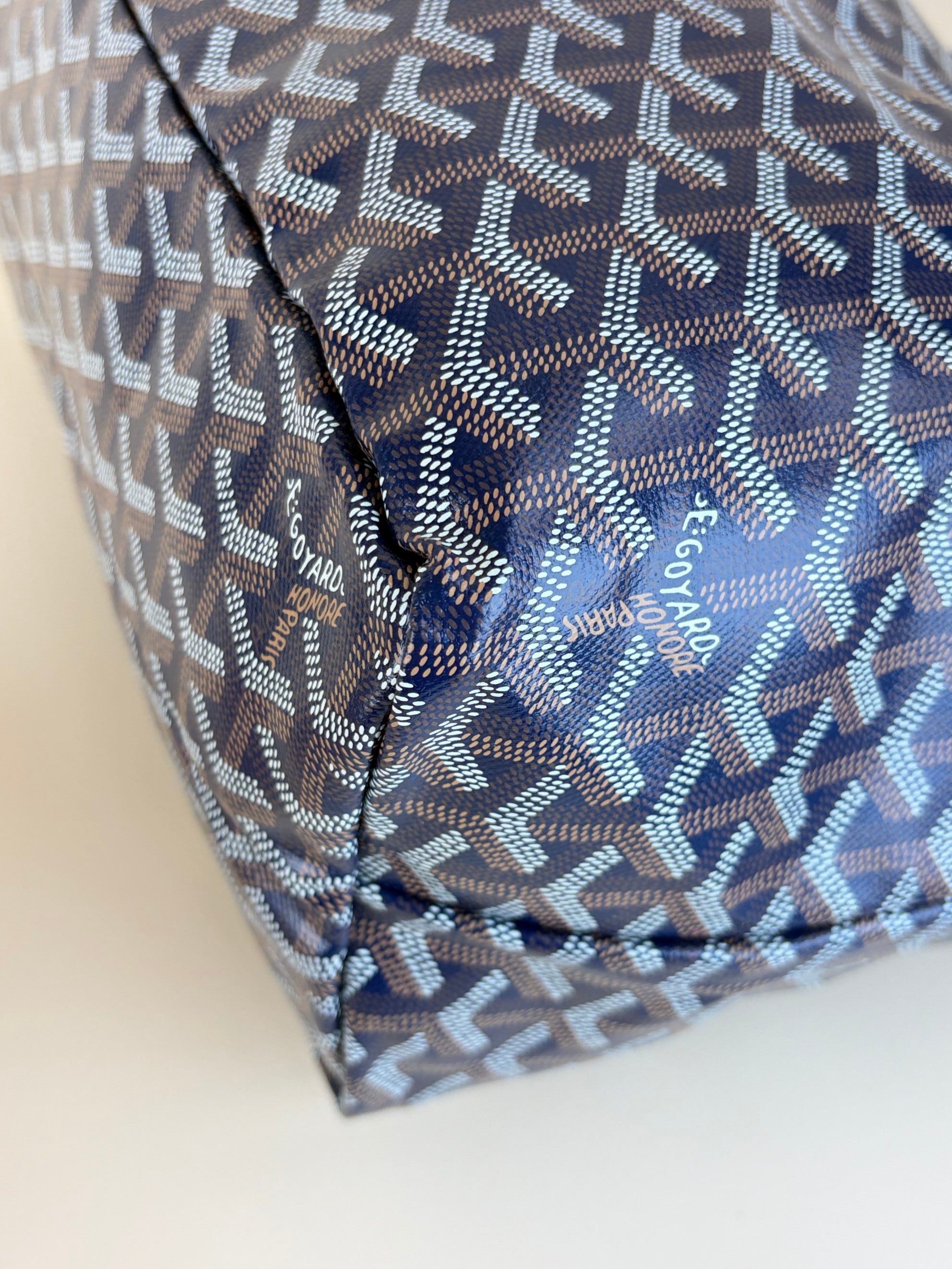 Goyard nave blue gabardine Saint louis pm tote bag