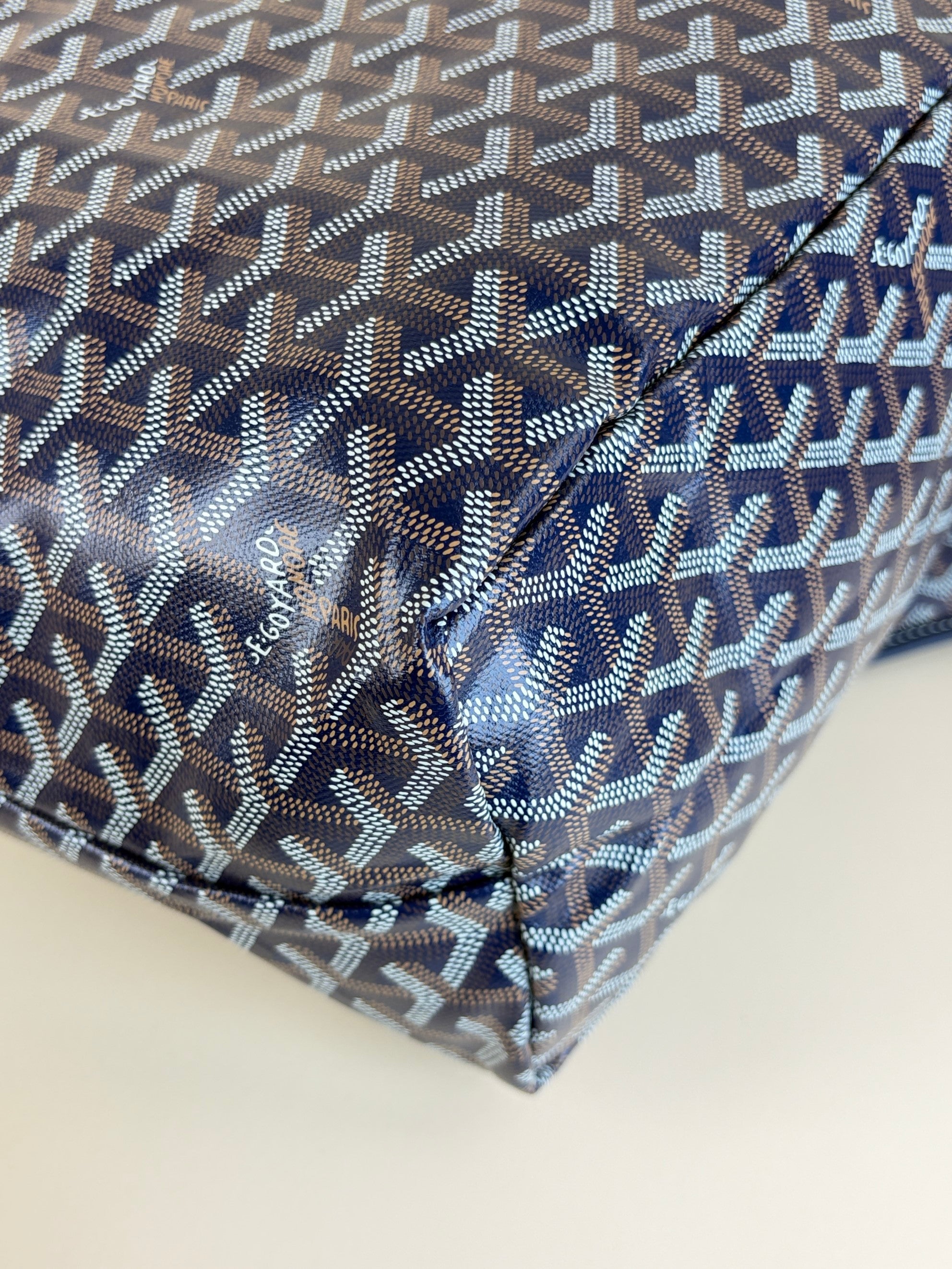 Goyard nave blue gabardine Saint louis pm tote bag
