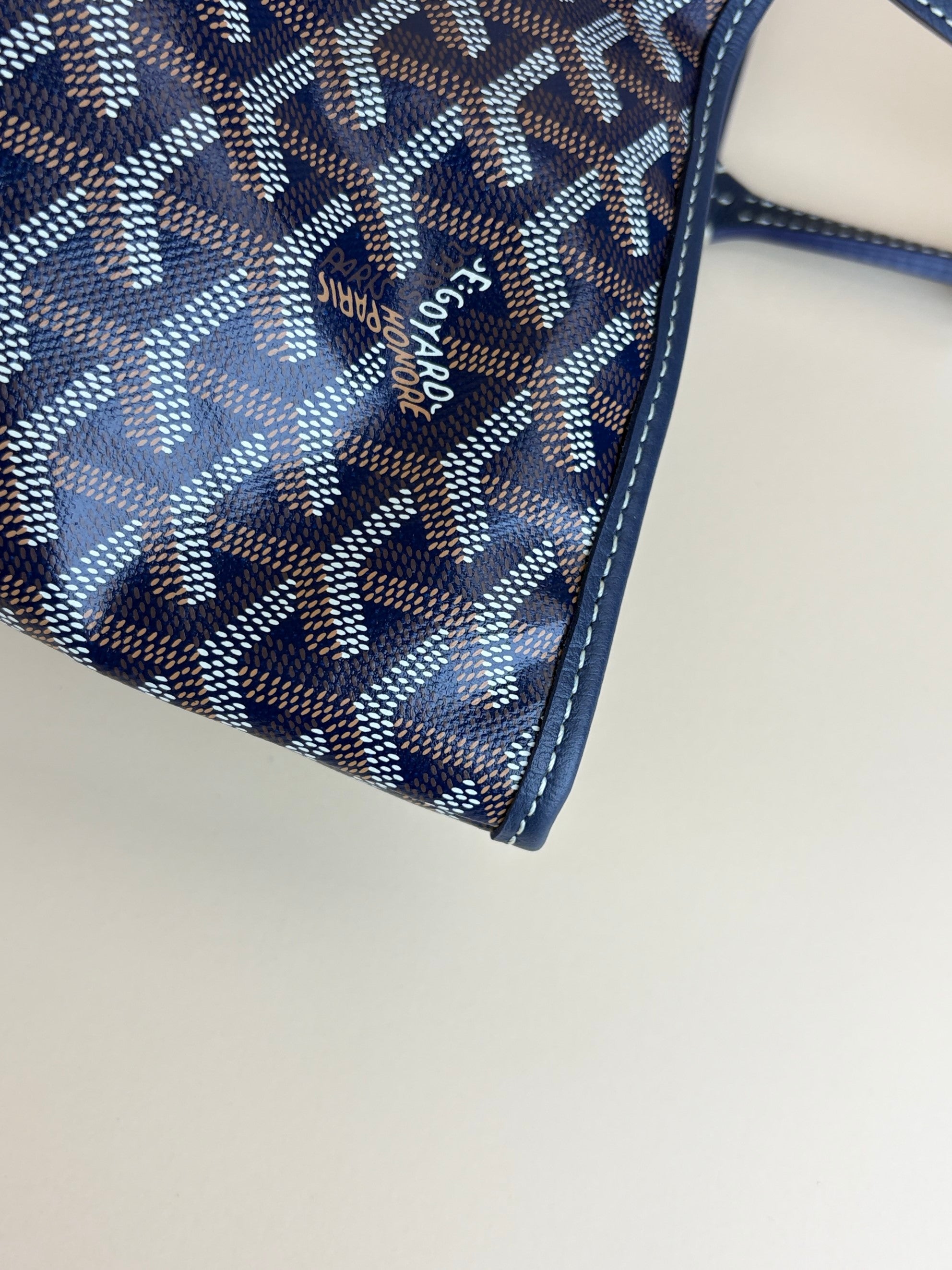 Goyard nave blue gabardine Saint louis pm tote bag