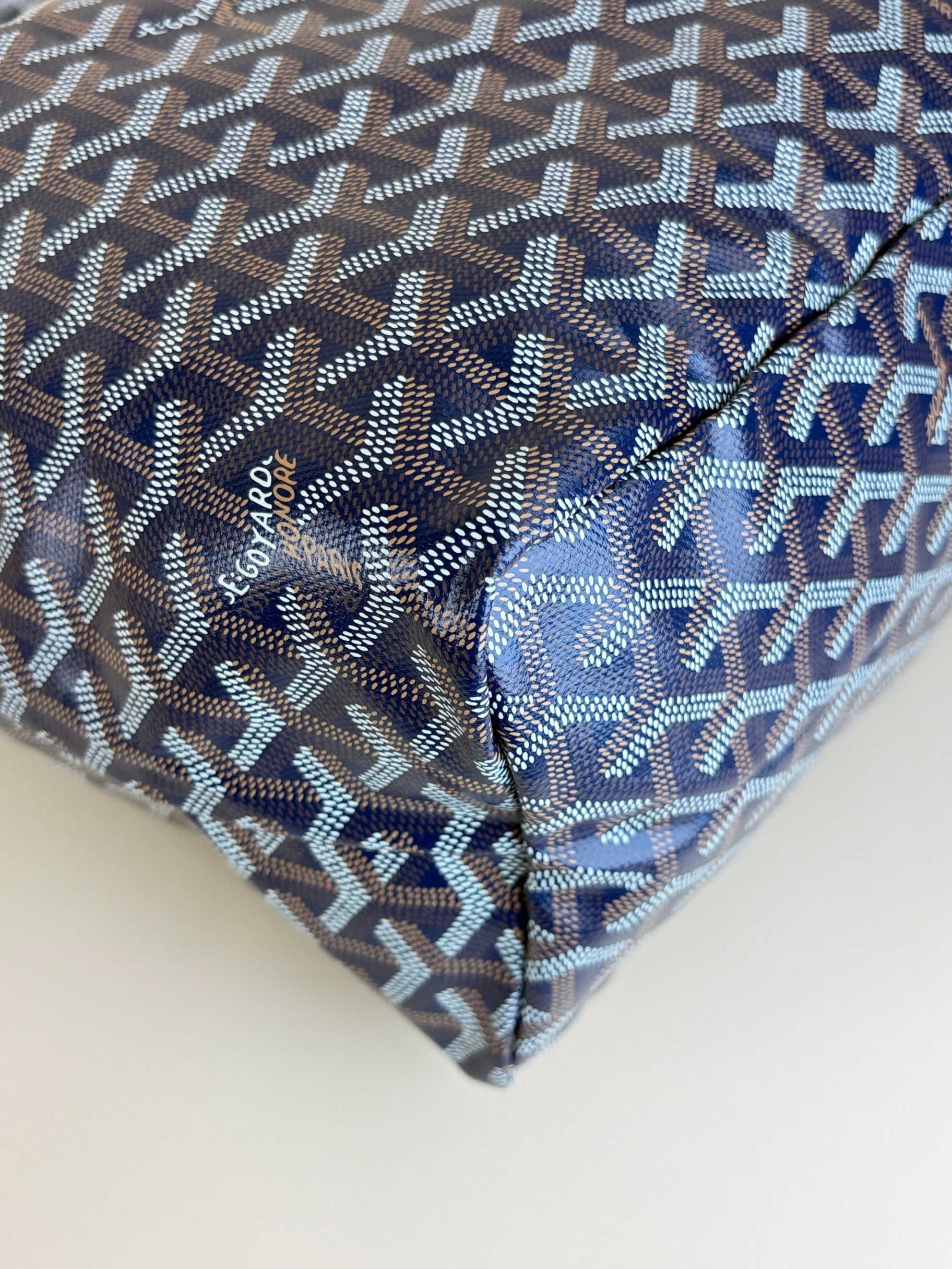 Goyard nave blue gabardine Saint louis pm tote bag