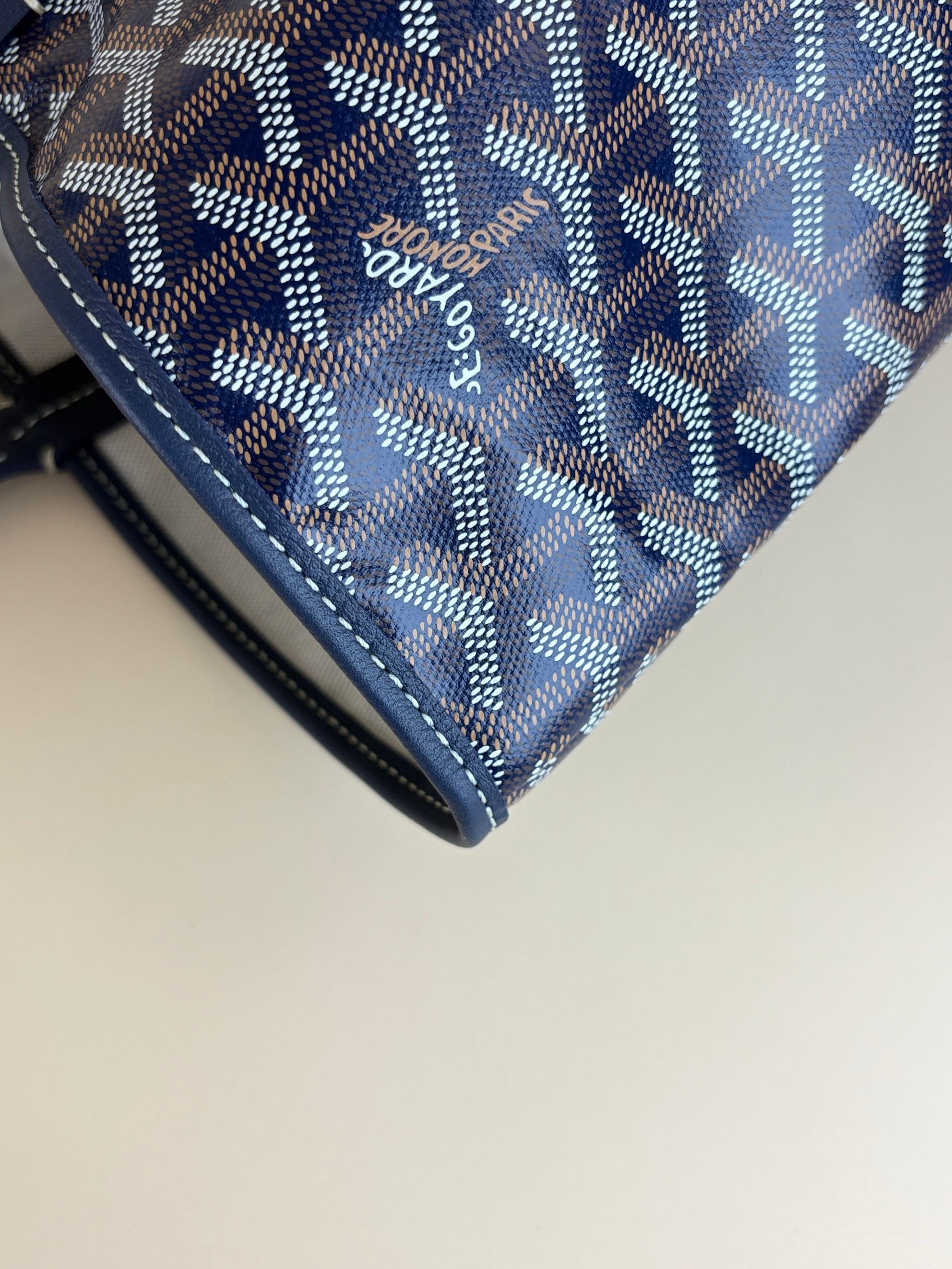 Goyard nave blue gabardine Saint louis pm tote bag