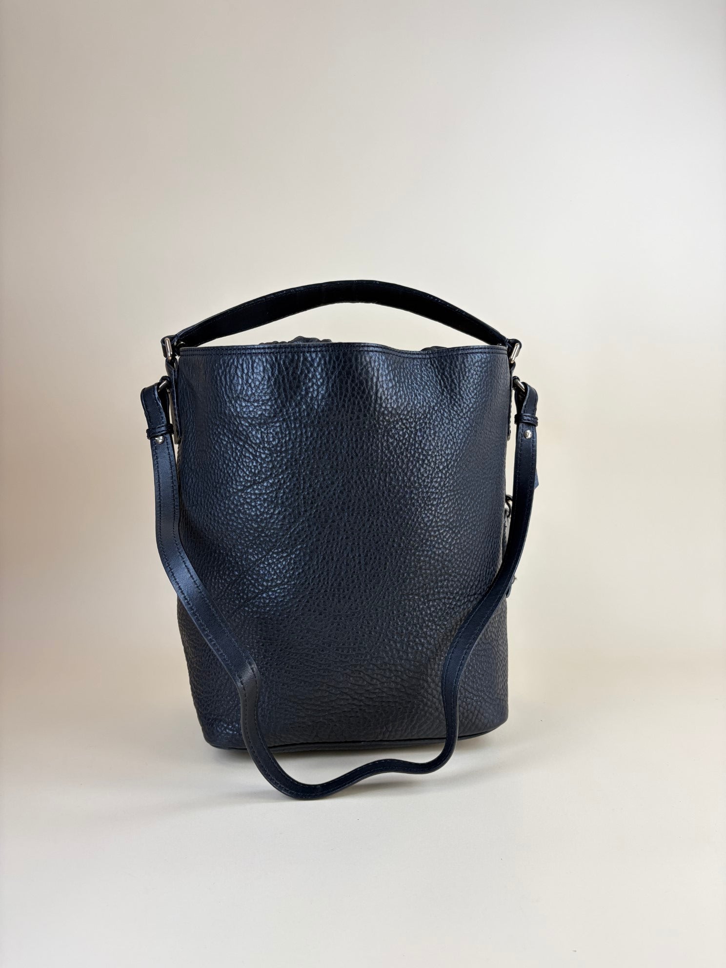 Burberry black calfskin Ashby medium hobo bag