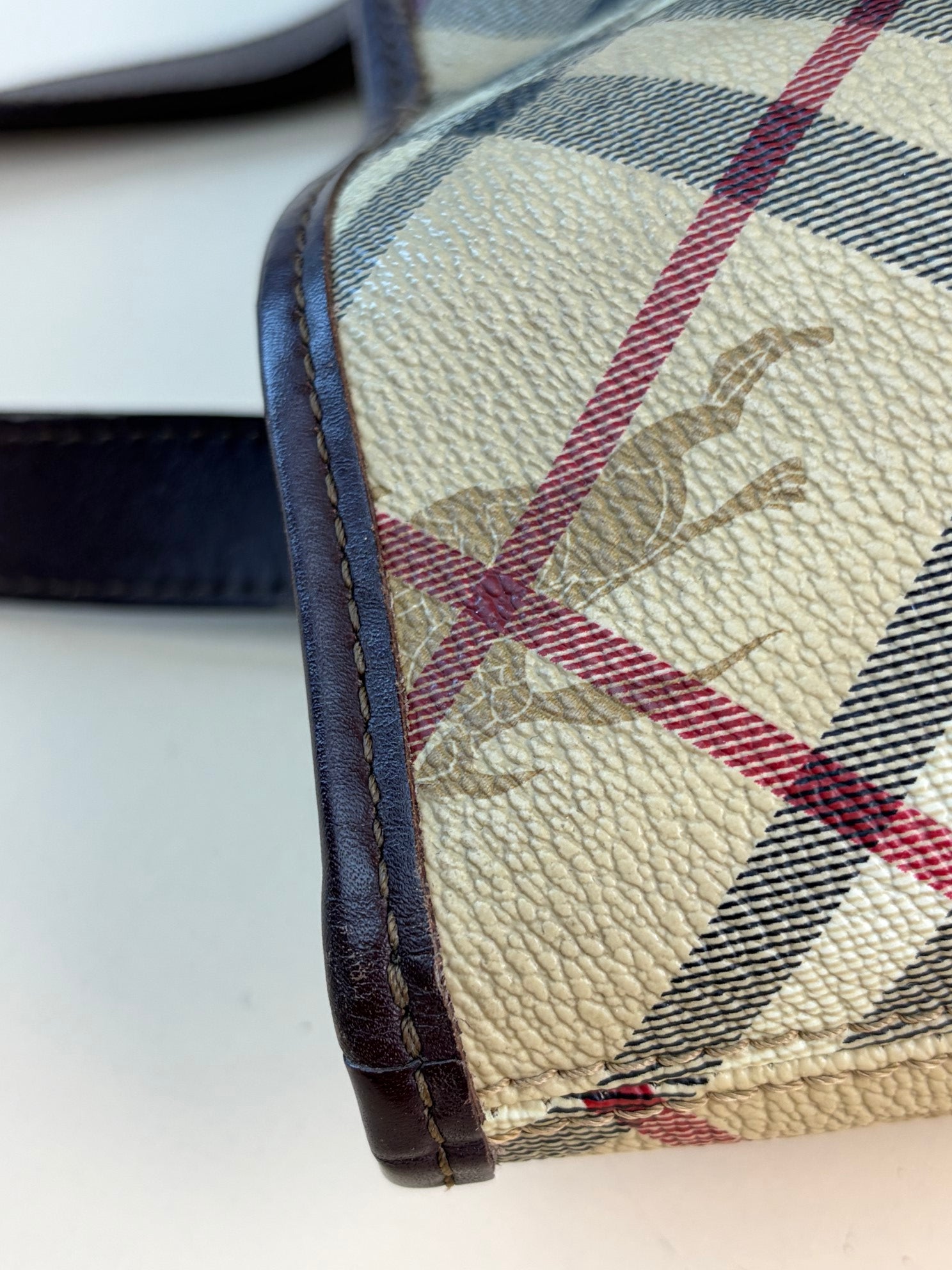 Burberry Studded Medium Haymarket Check Tote Bag