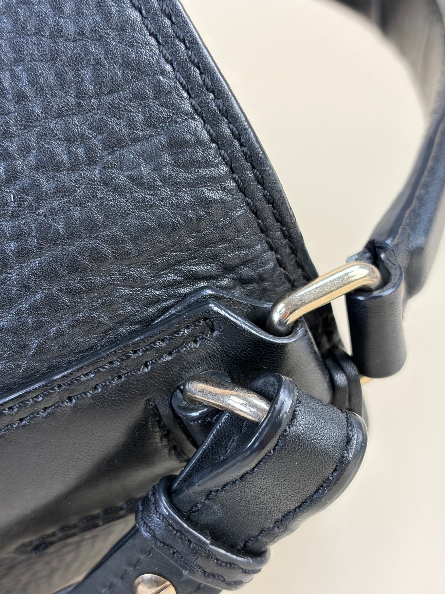 Burberry black calfskin Ashby medium hobo bag