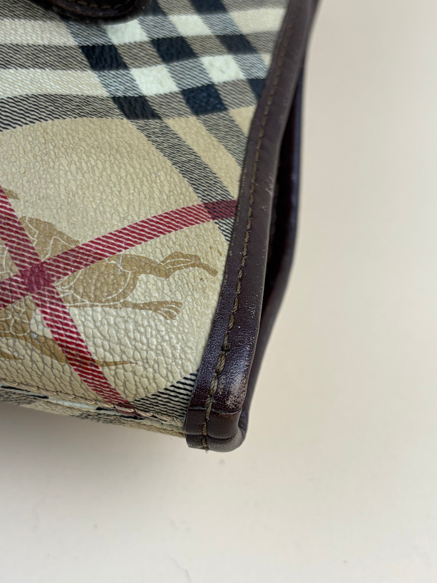 Burberry Studded Medium Haymarket Check Tote Bag