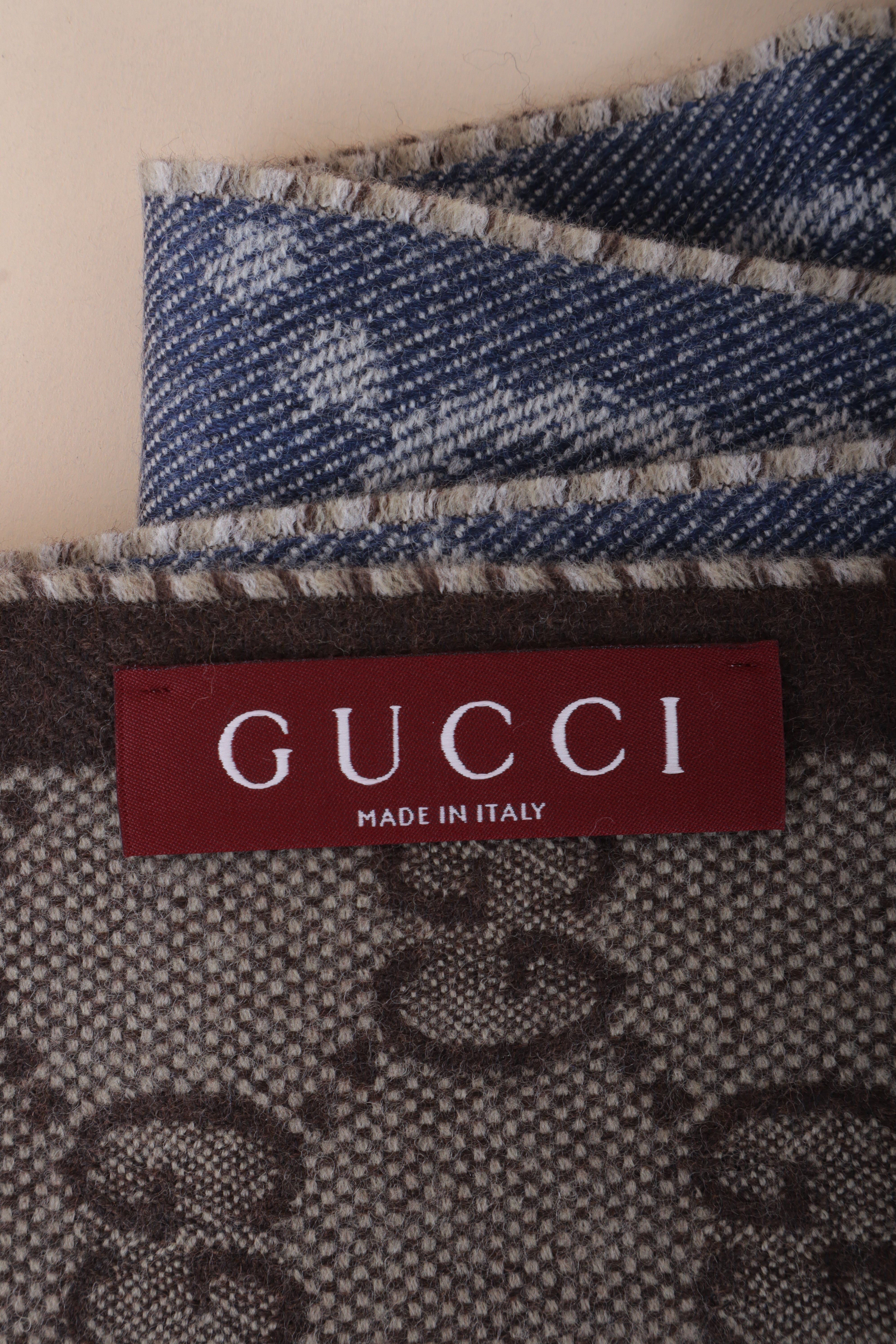 Gucci Bicolor Denim GG Wool Scarf