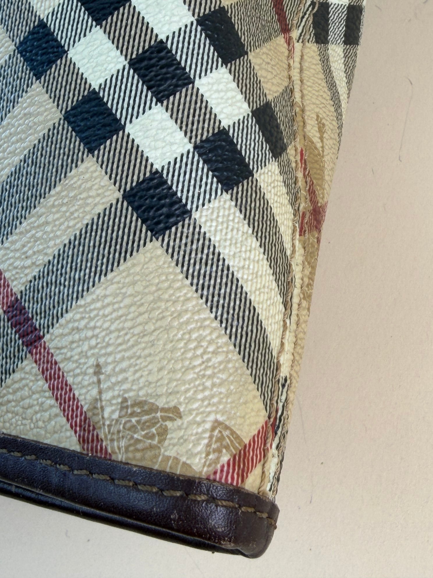 Burberry Studded Medium Haymarket Check Tote Bag