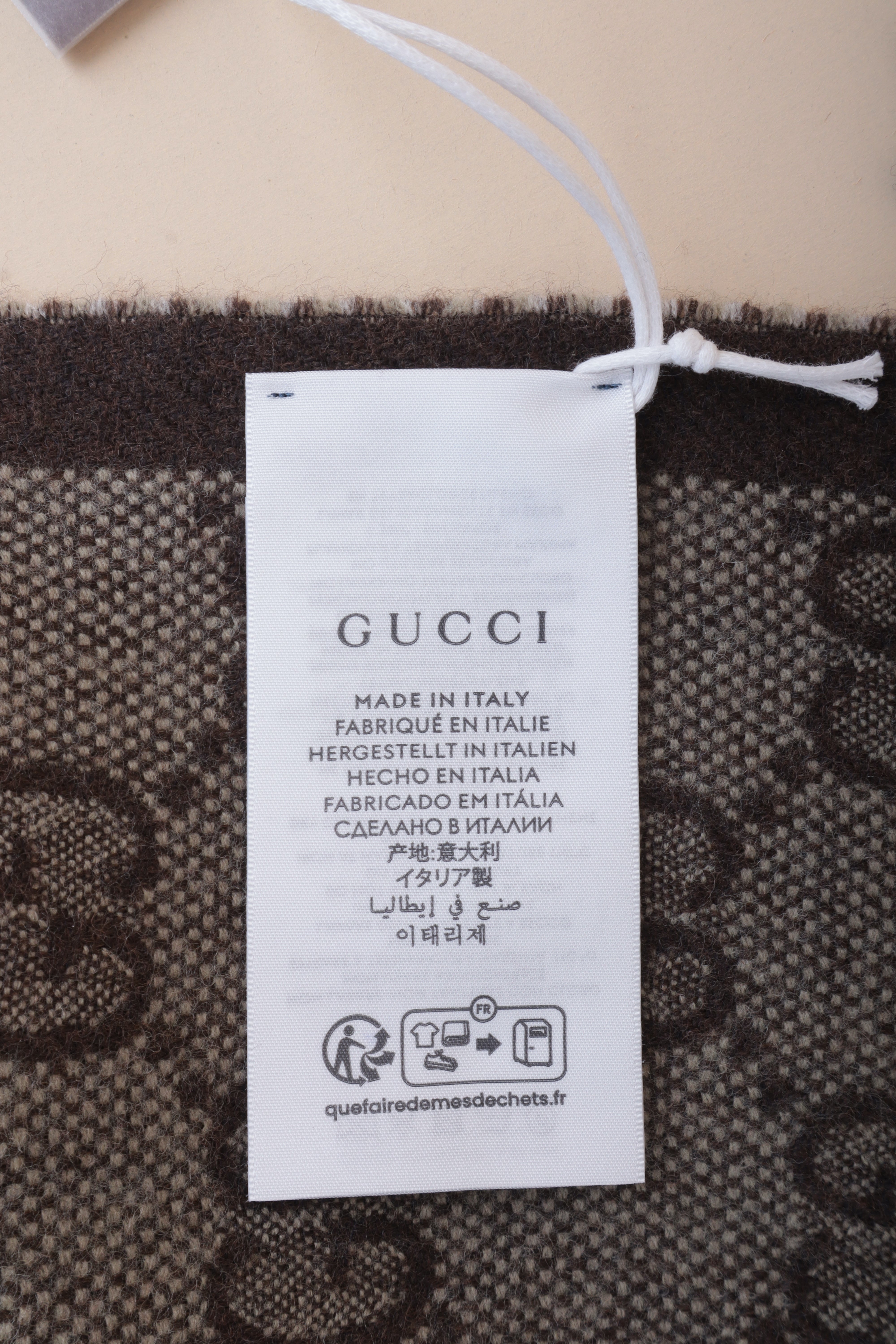 Gucci Bicolor Denim GG Wool Scarf