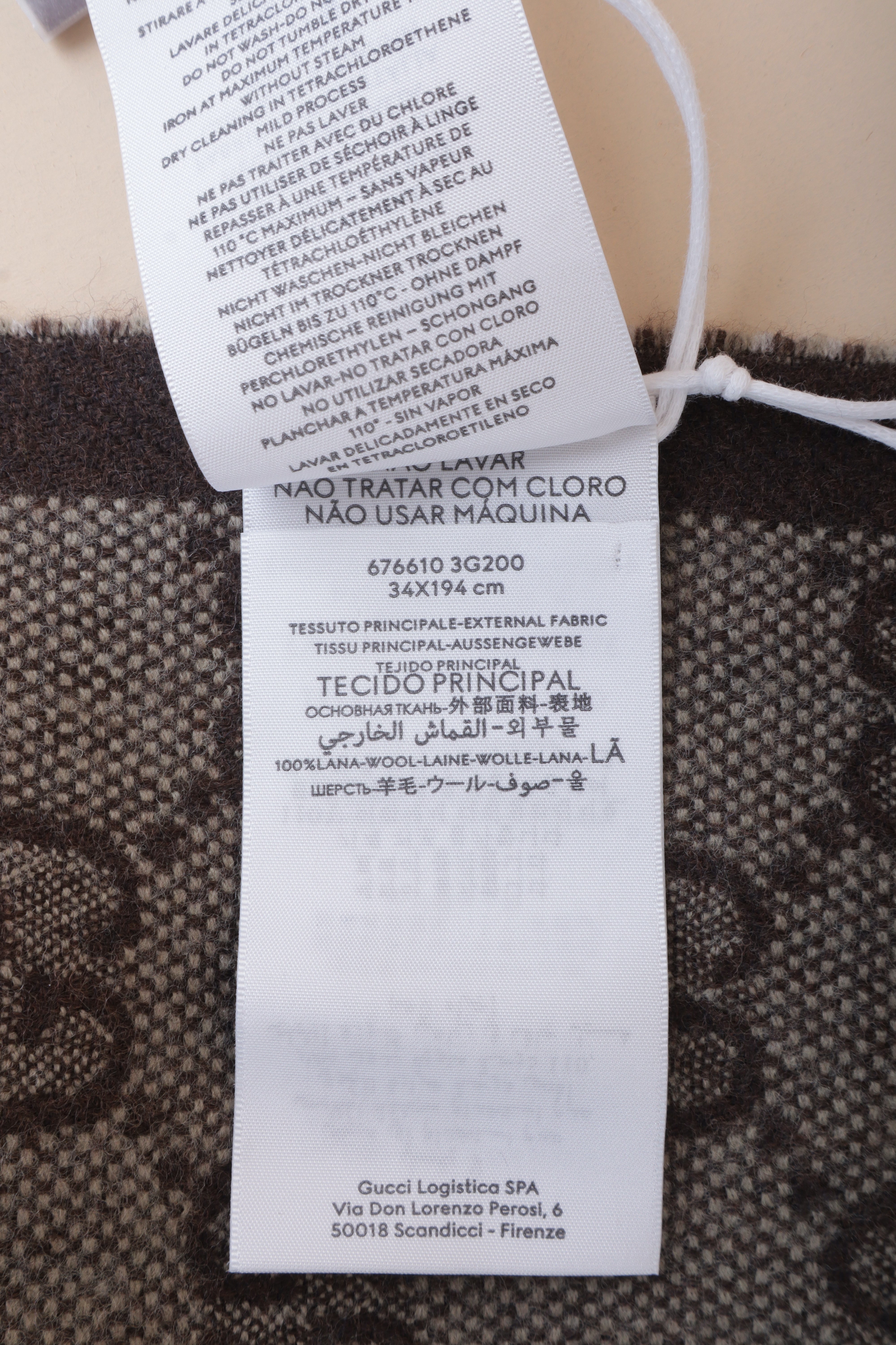 Gucci Bicolor Denim GG Wool Scarf