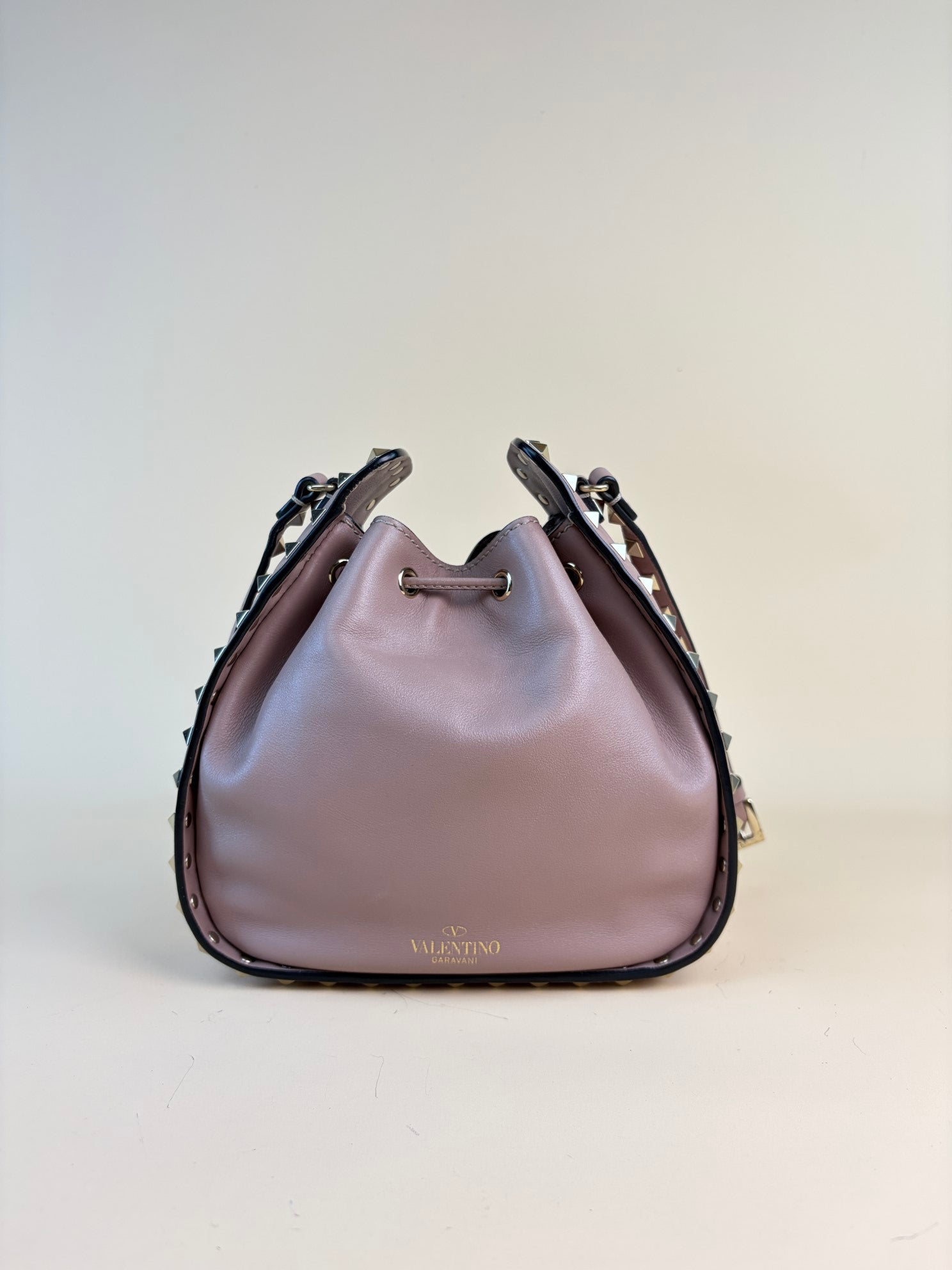 Valentino Nude Rockstud Bucket Small Crossbody Bag